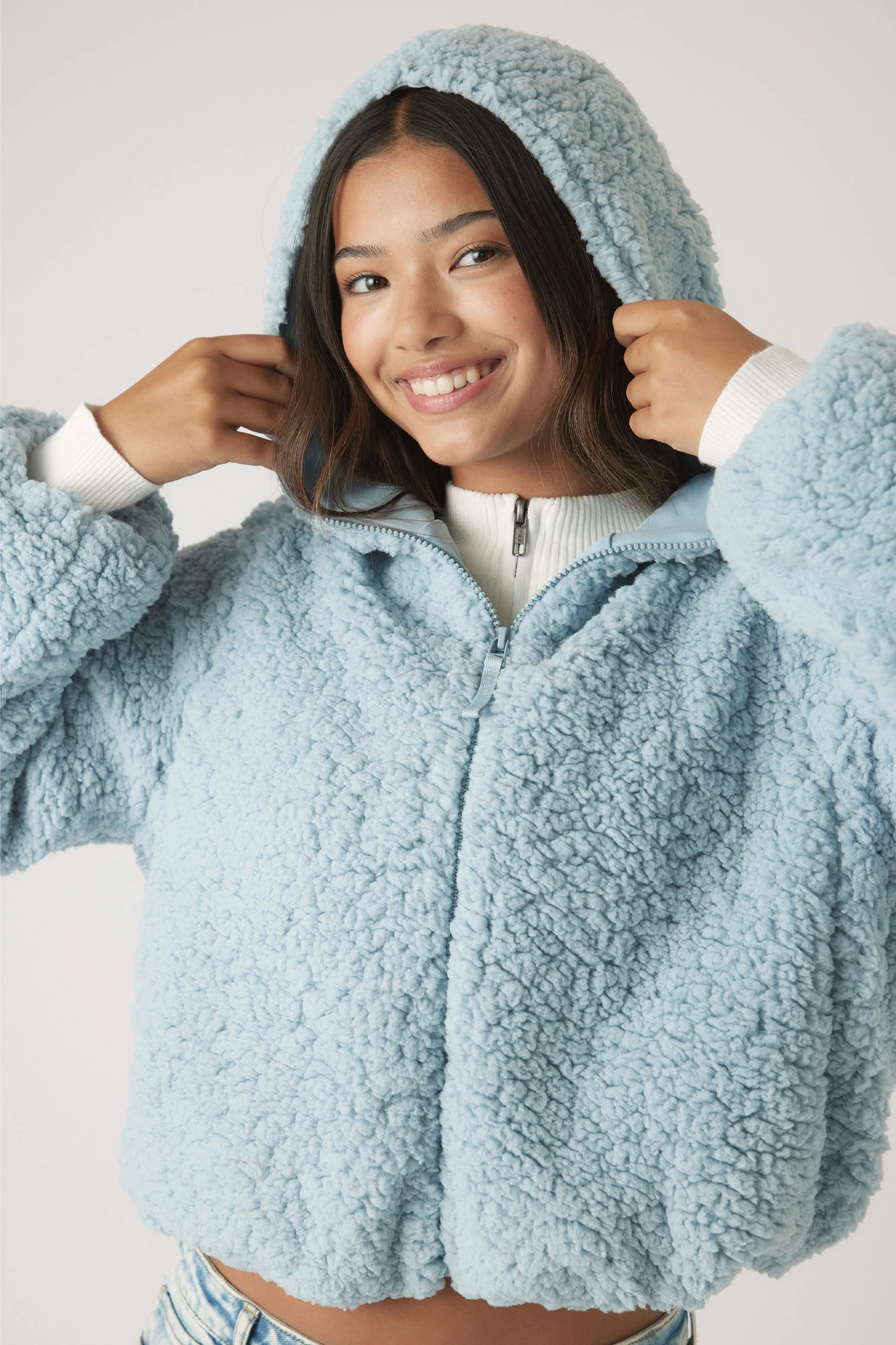 Girls Teddy Zip Up Hoodie - Image 2