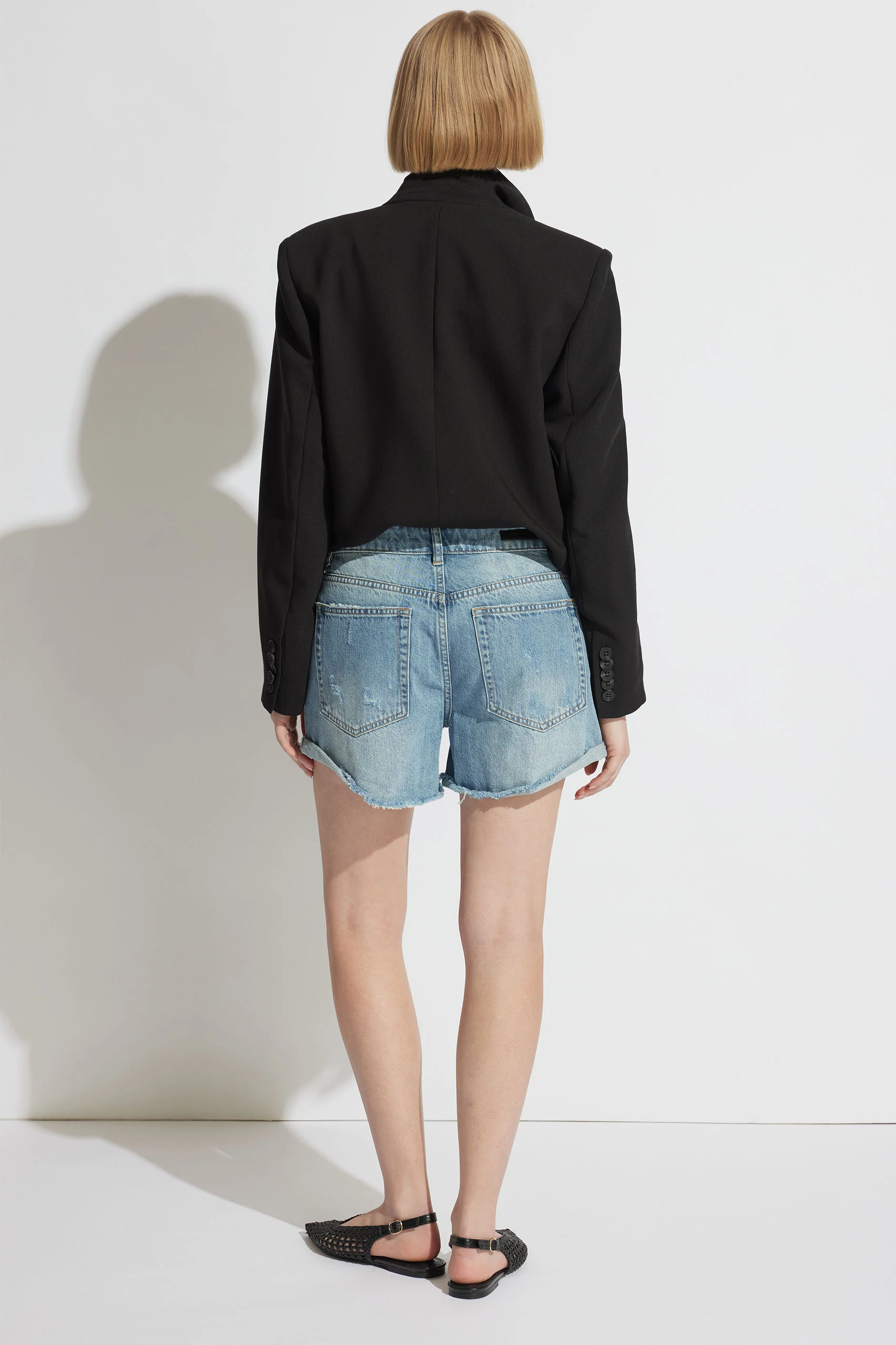 Harper Rolled Cuff Denim Short - Image 3