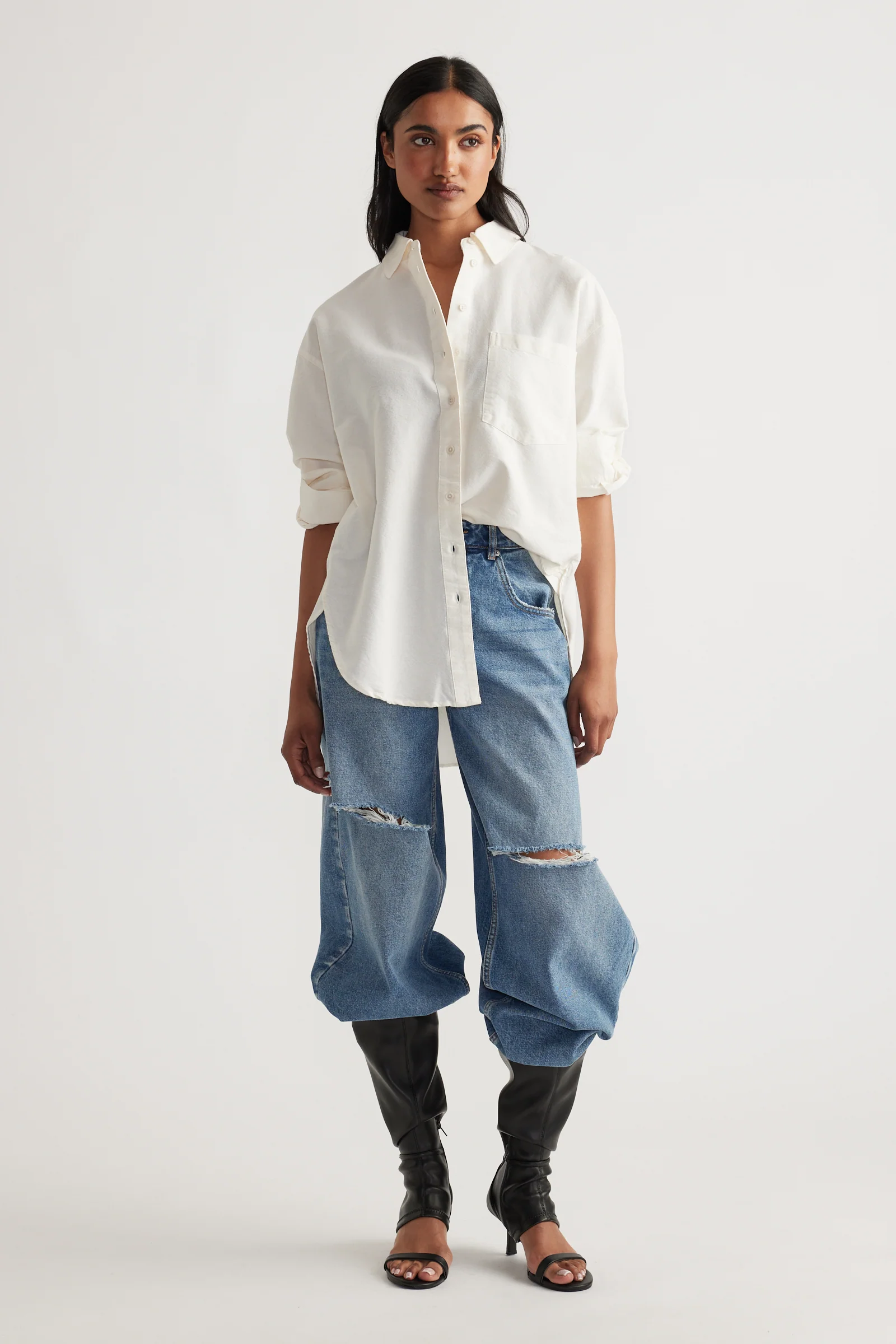 Heather Oxford Oversized Shirt