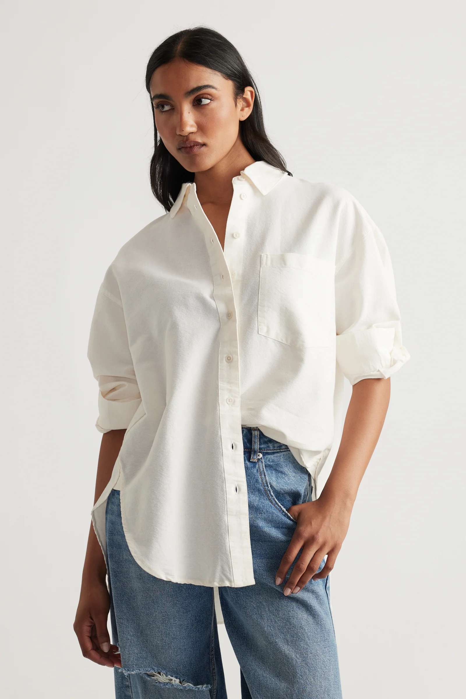 Heather Oxford Oversized Shirt - Image 2