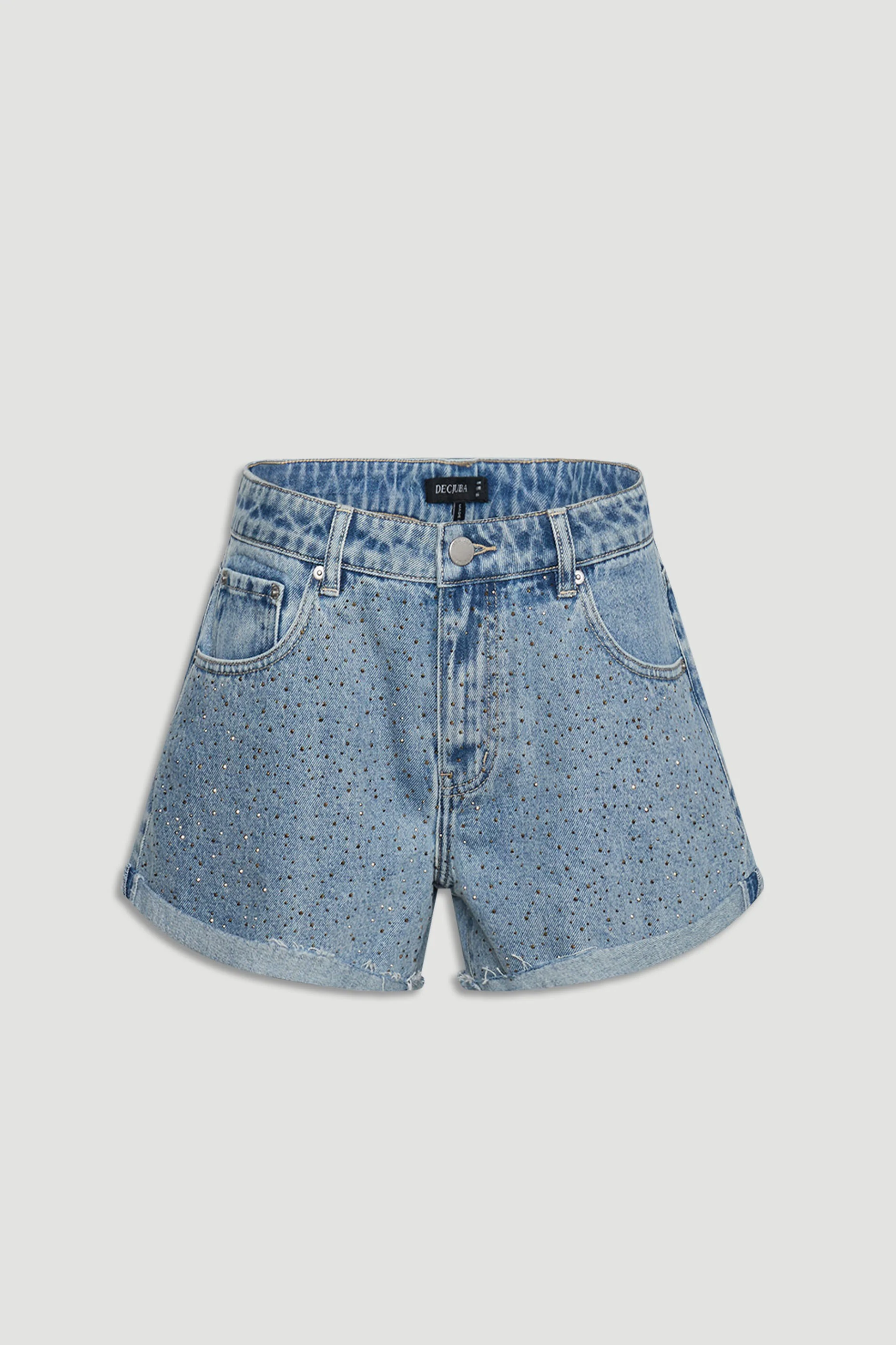 Isabel Rhinestone Denim Short - Image 4