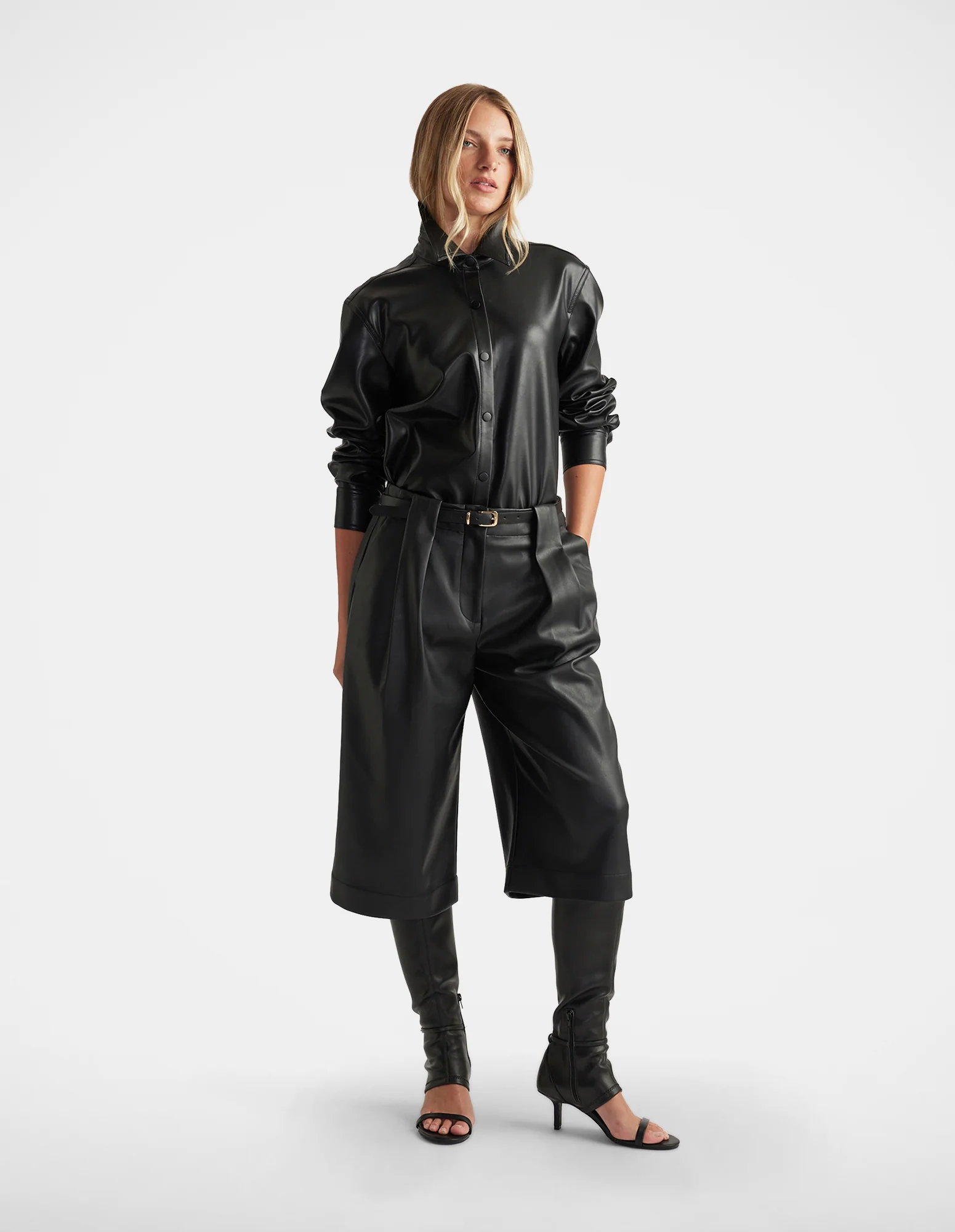 Jemma Faux Leather Shirt - Image 2