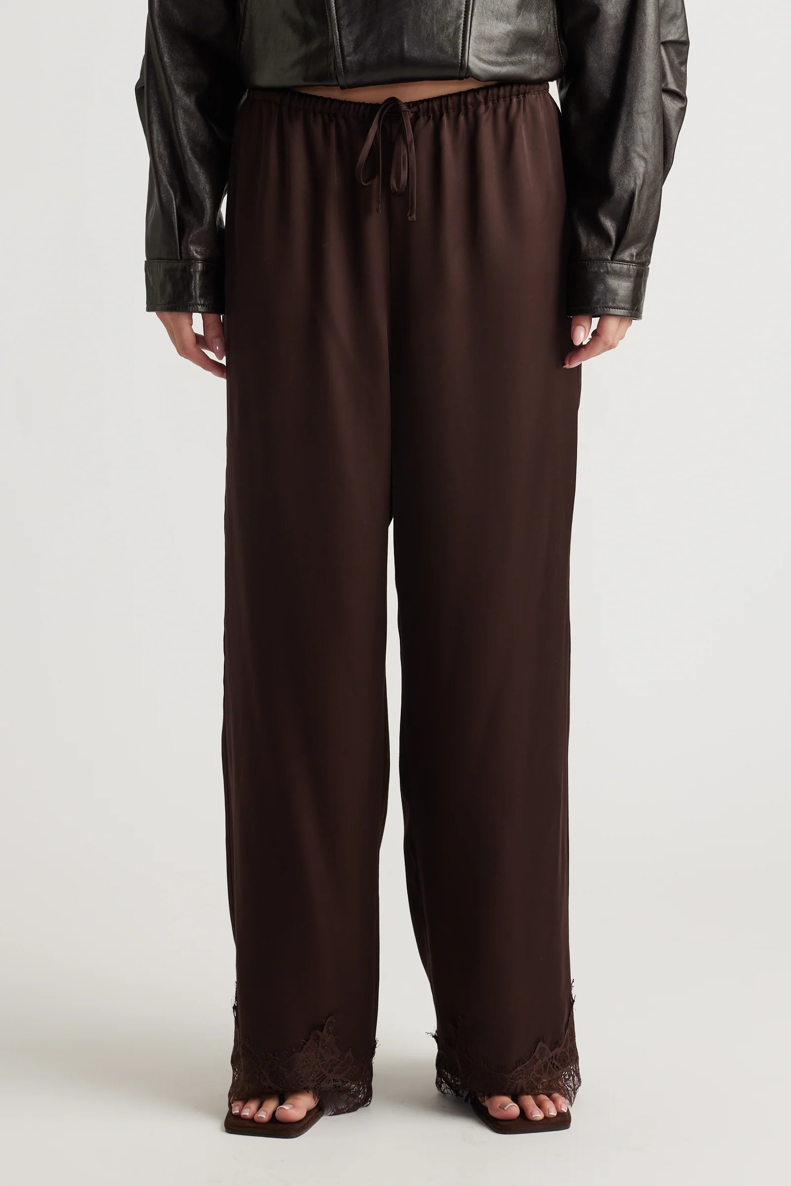 Laine Satin Lace Trim Pants - Image 2