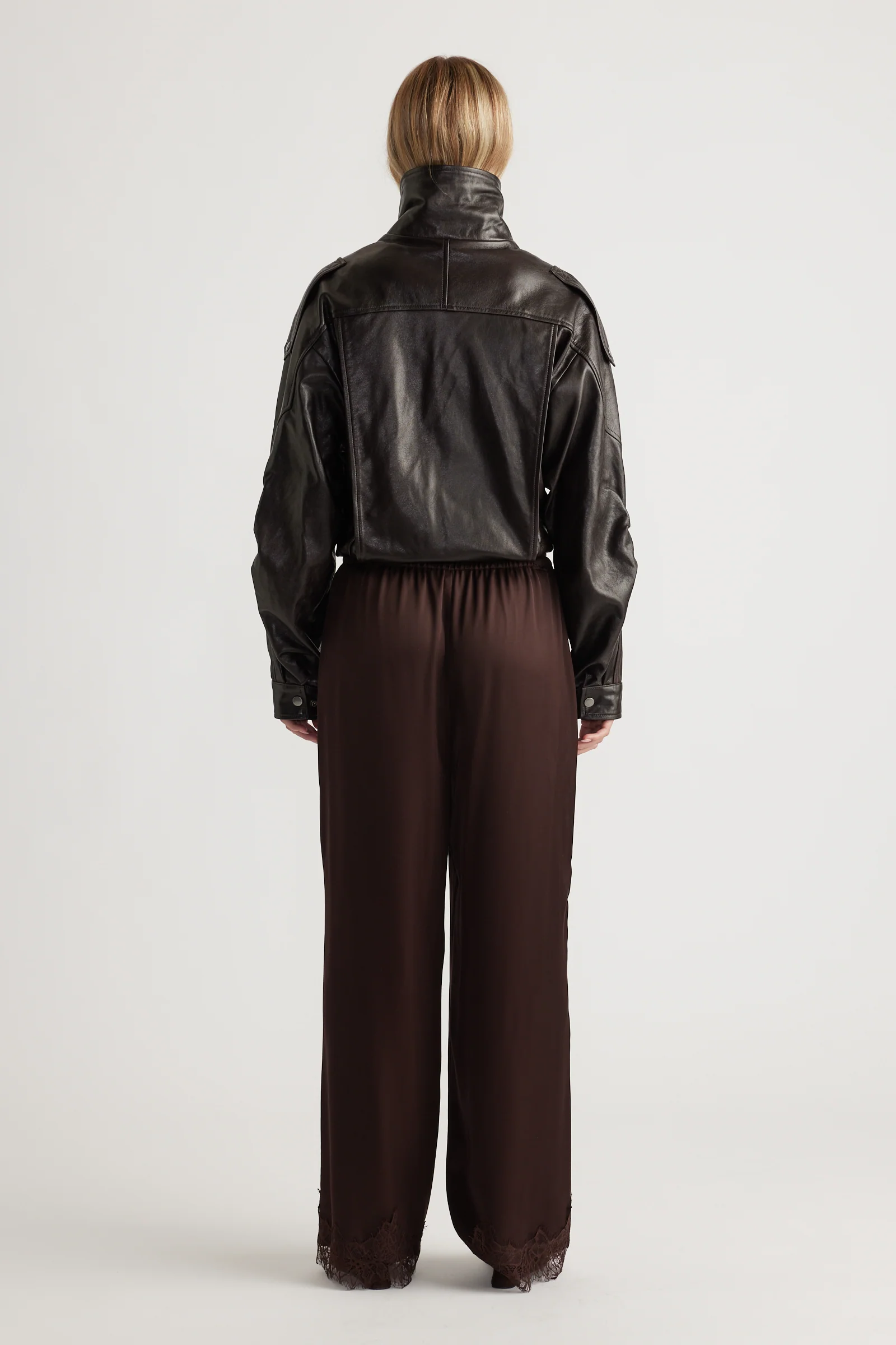 Laine Satin Lace Trim Pants - Image 3