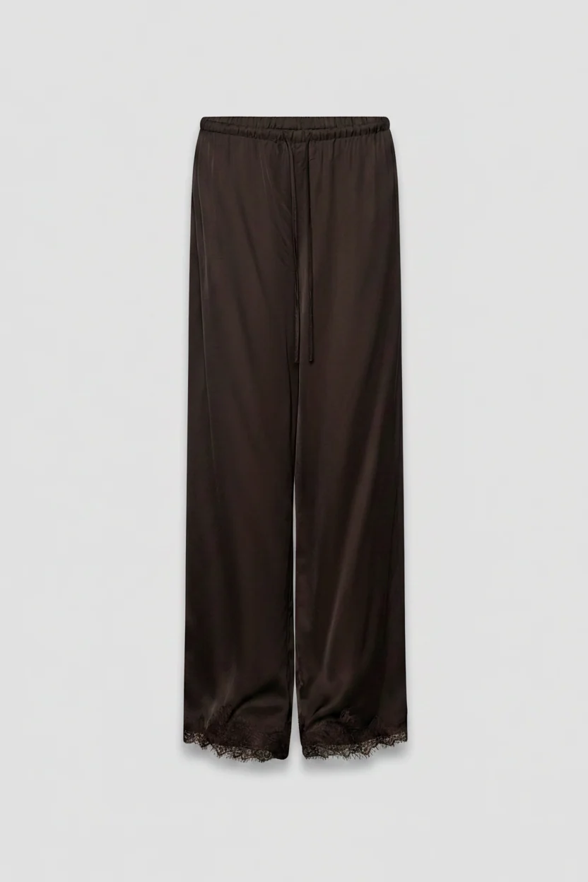 Laine Satin Lace Trim Pants - Image 4