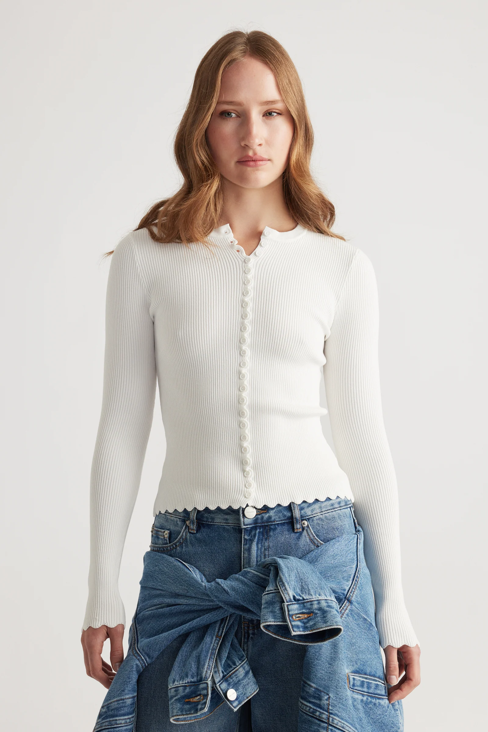 Lana Scallop Button Top - Image 2