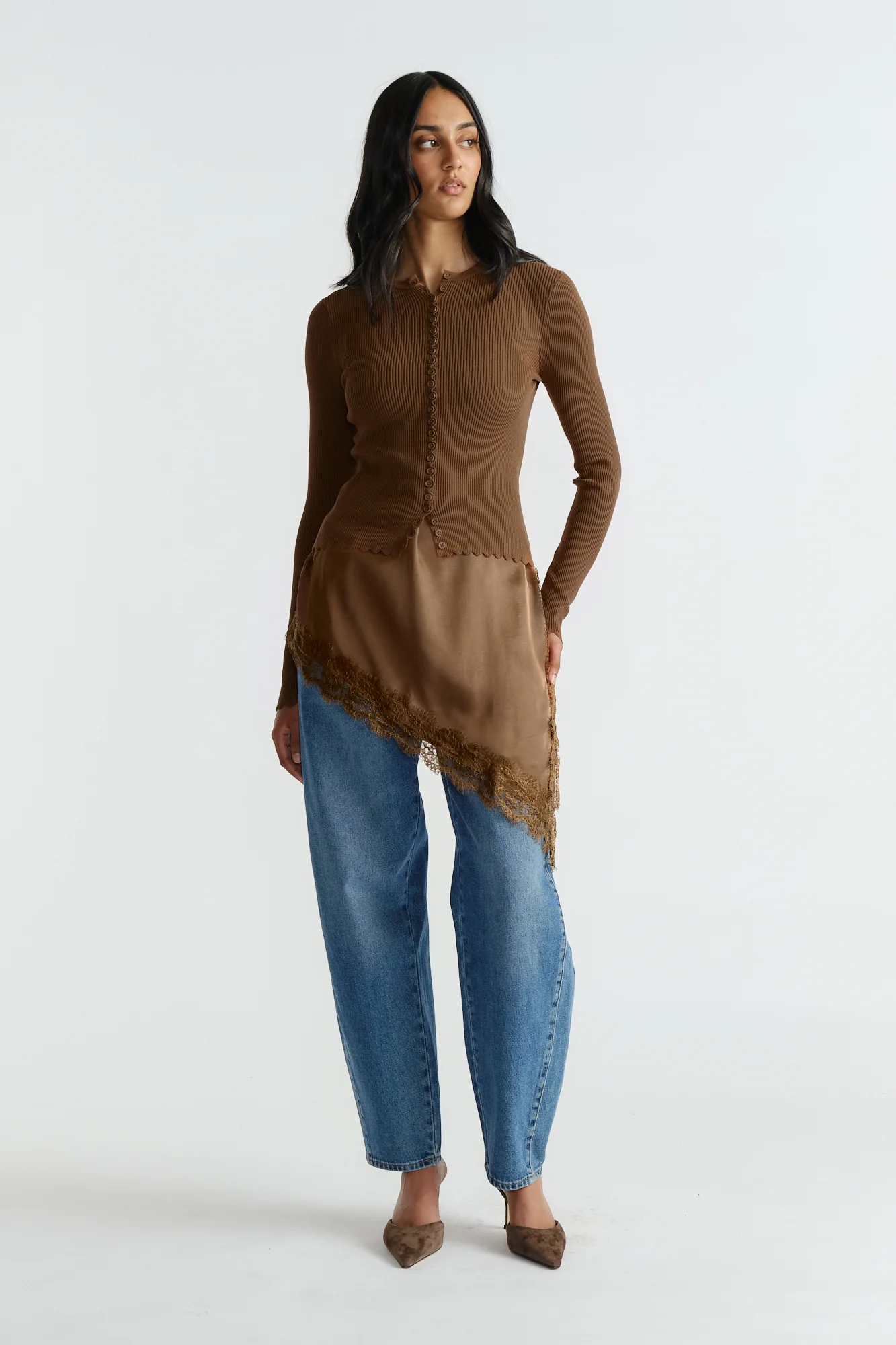 Lana Scallop Button Top