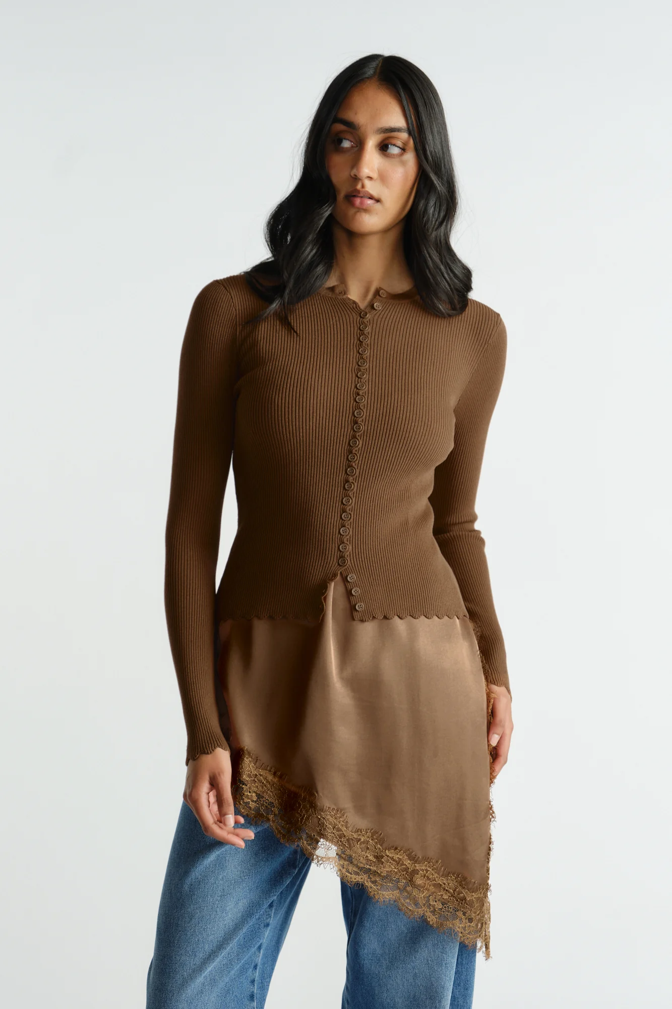 Lana Scallop Button Top - Image 2