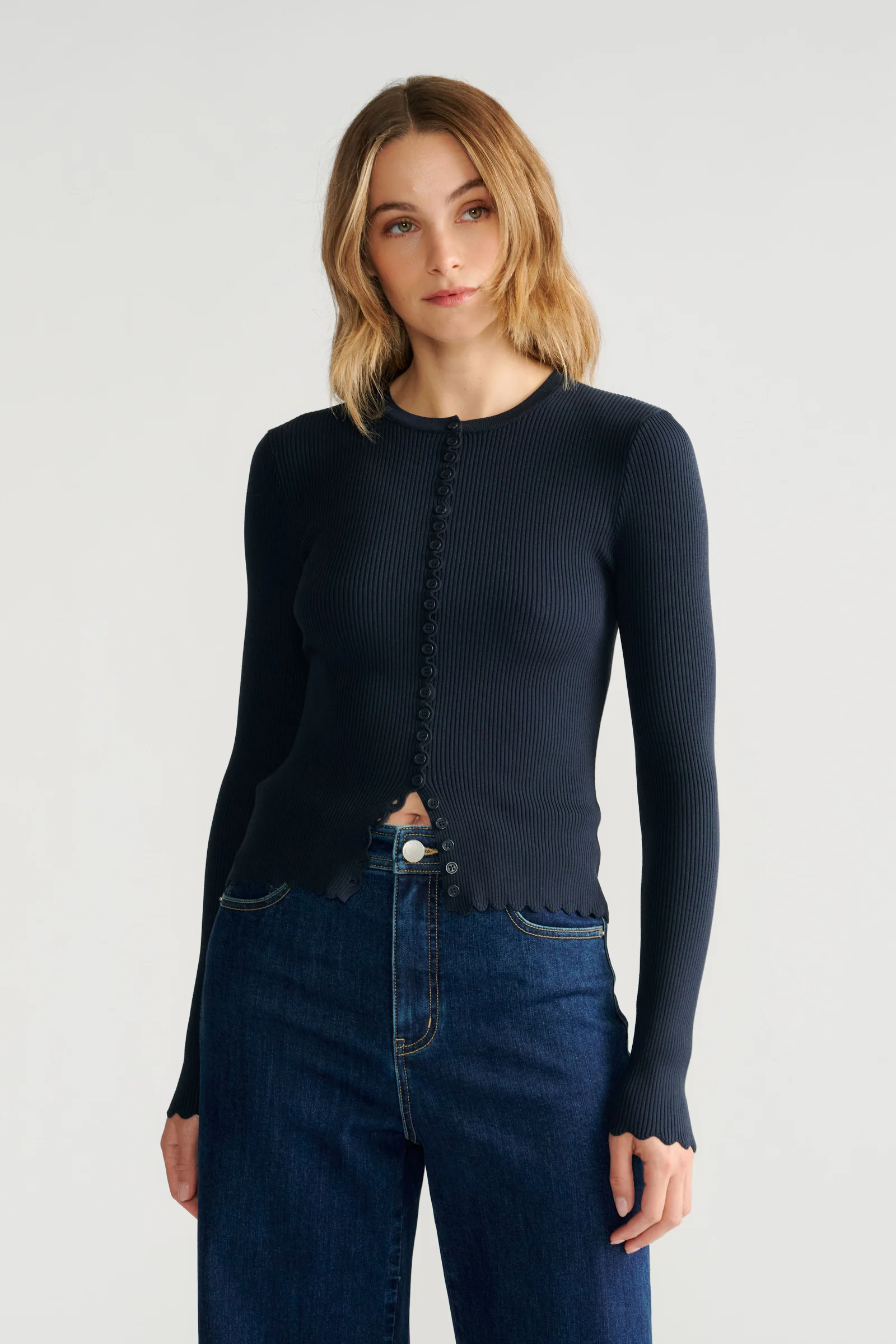 Lana Scallop Button Top - Image 2