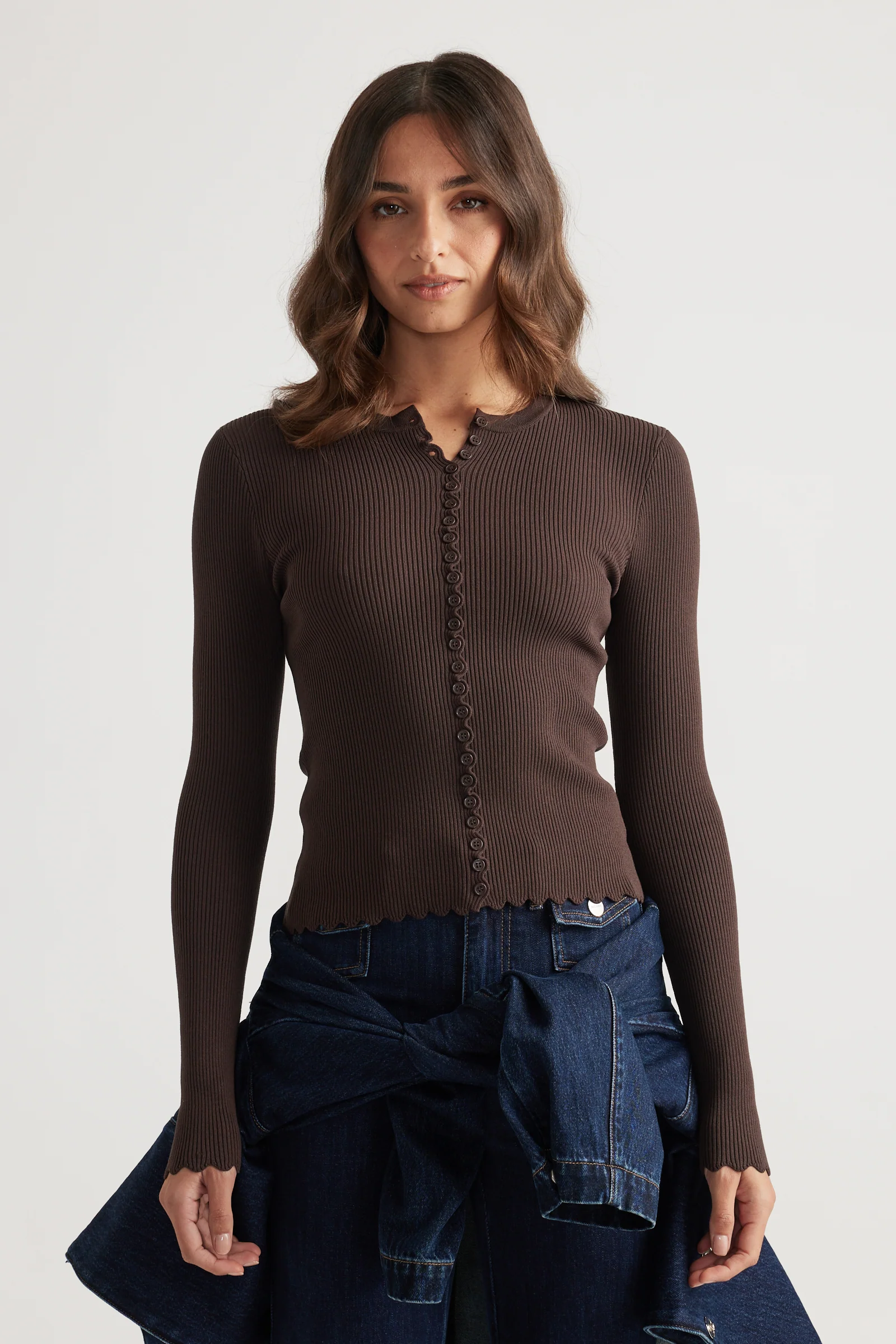 Lana Scallop Button Top - Image 2