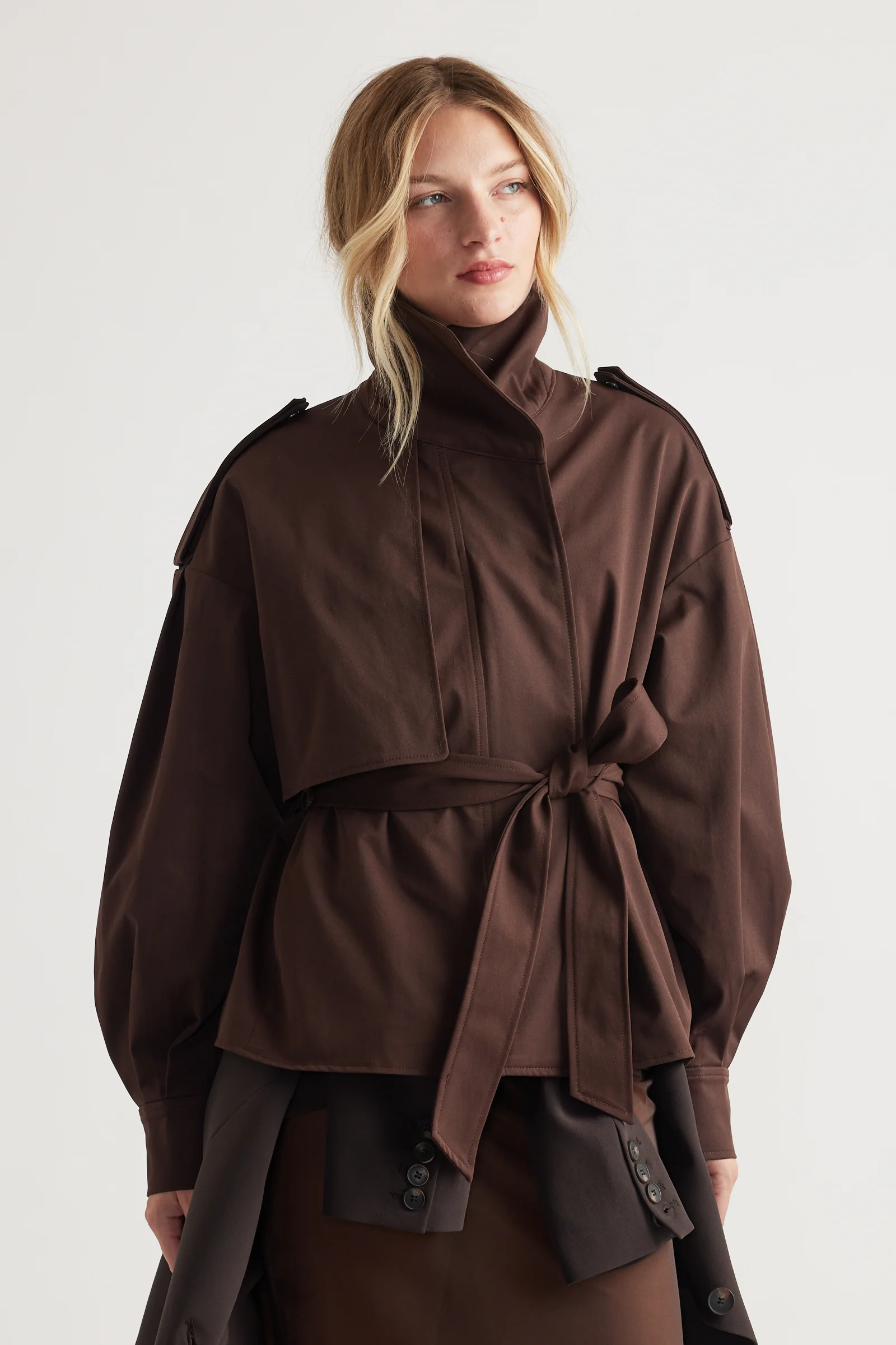 Lila Cropped Trench