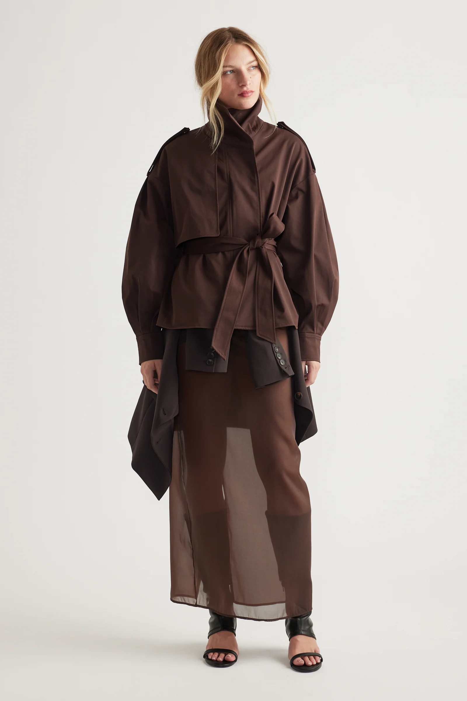 Lila Cropped Trench - Image 2