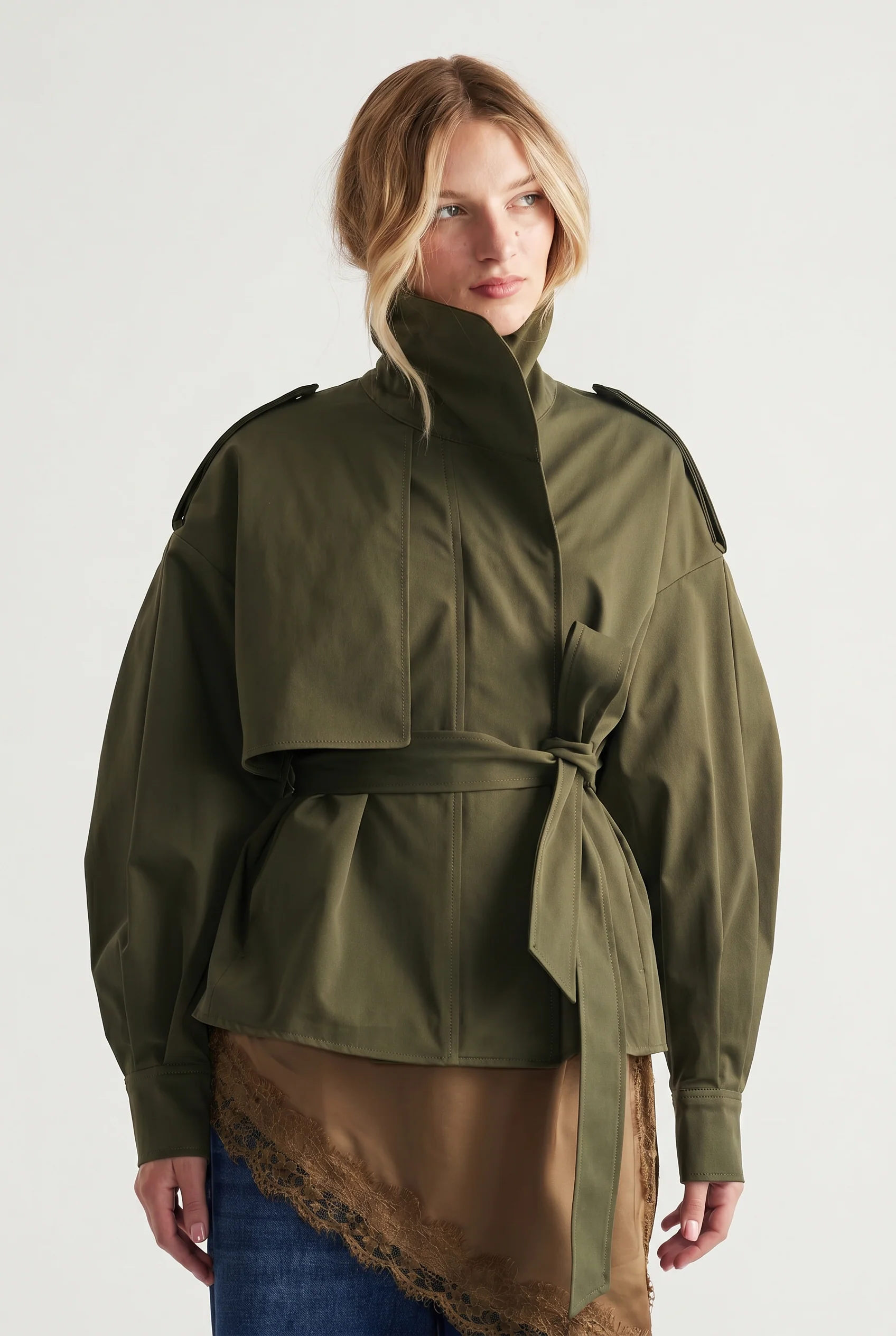 Lila Cropped Trench