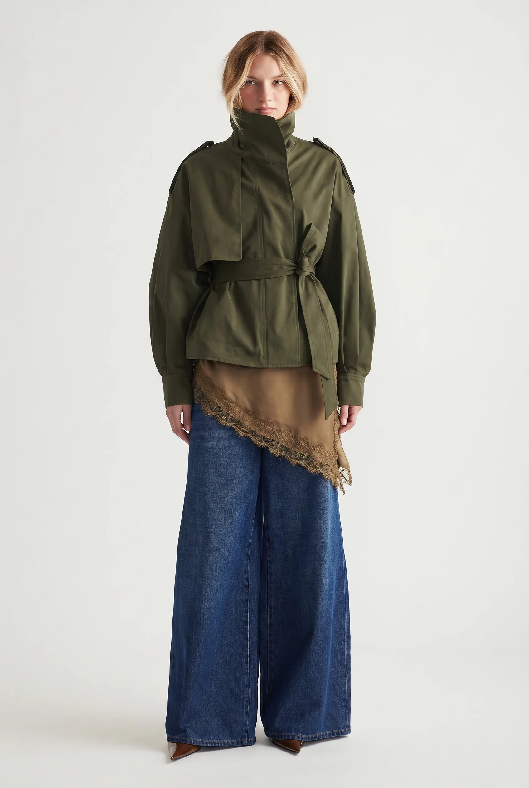 Lila Cropped Trench - Image 2