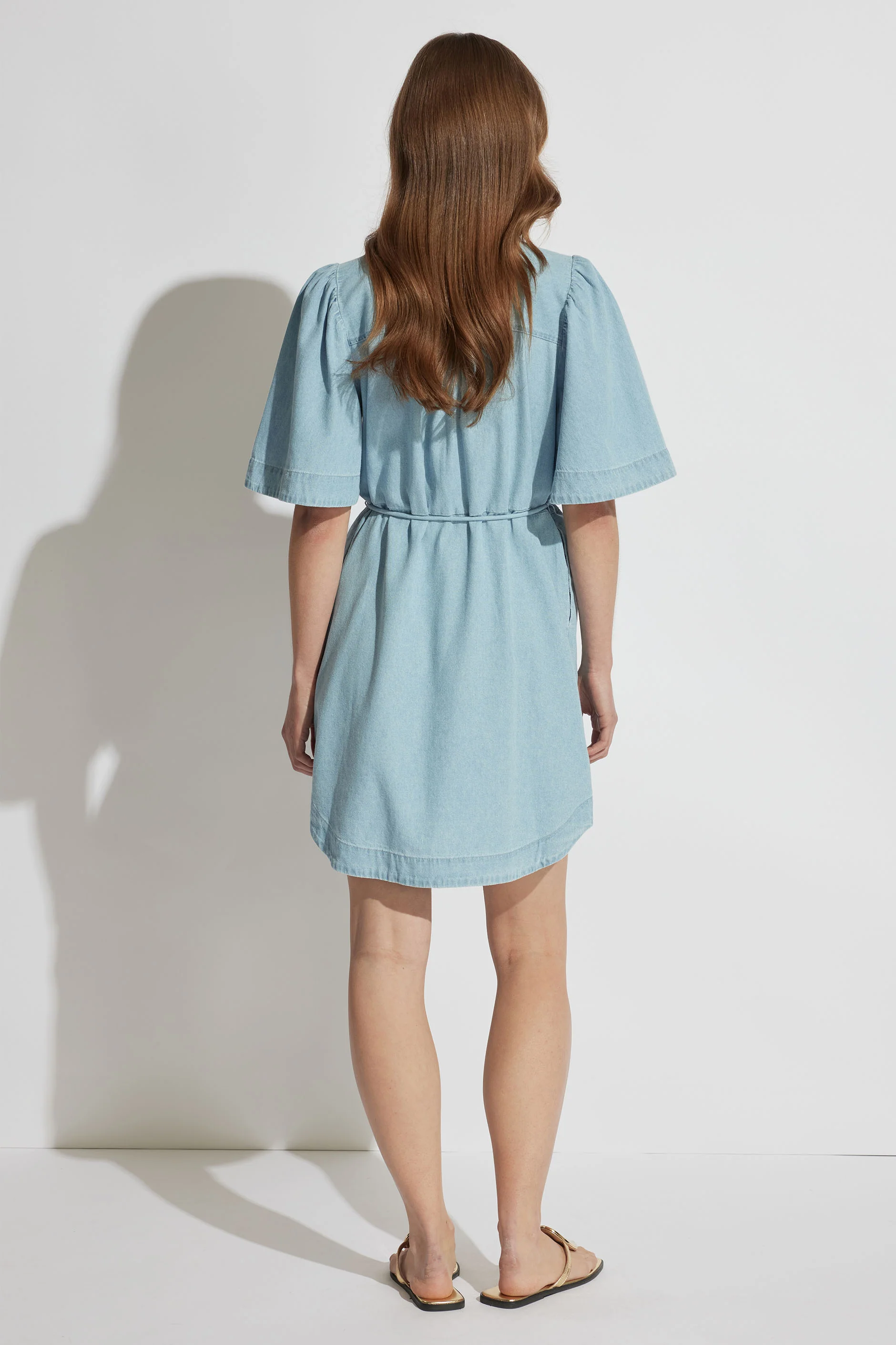 Luna Denim Mini Shirt Dress - Image 3