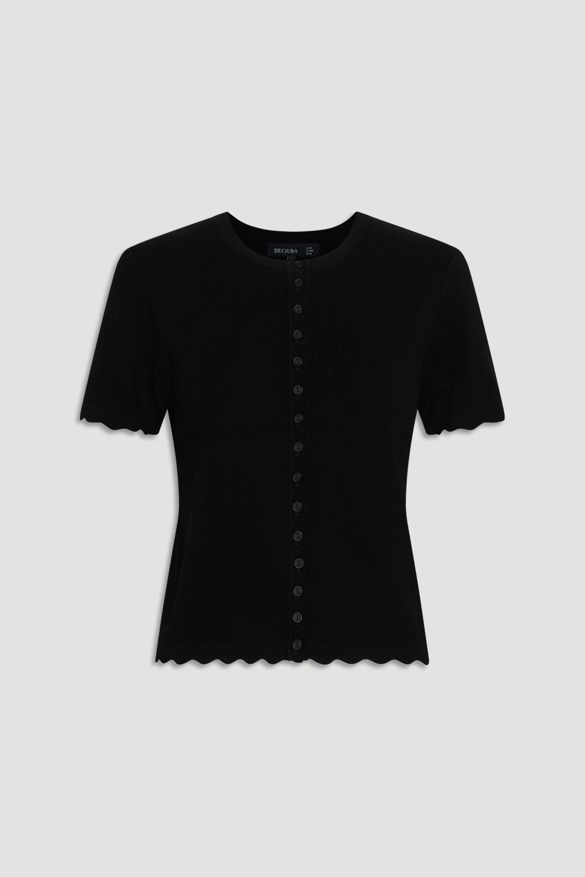Maya Scallop Trim Button Top - Image 4