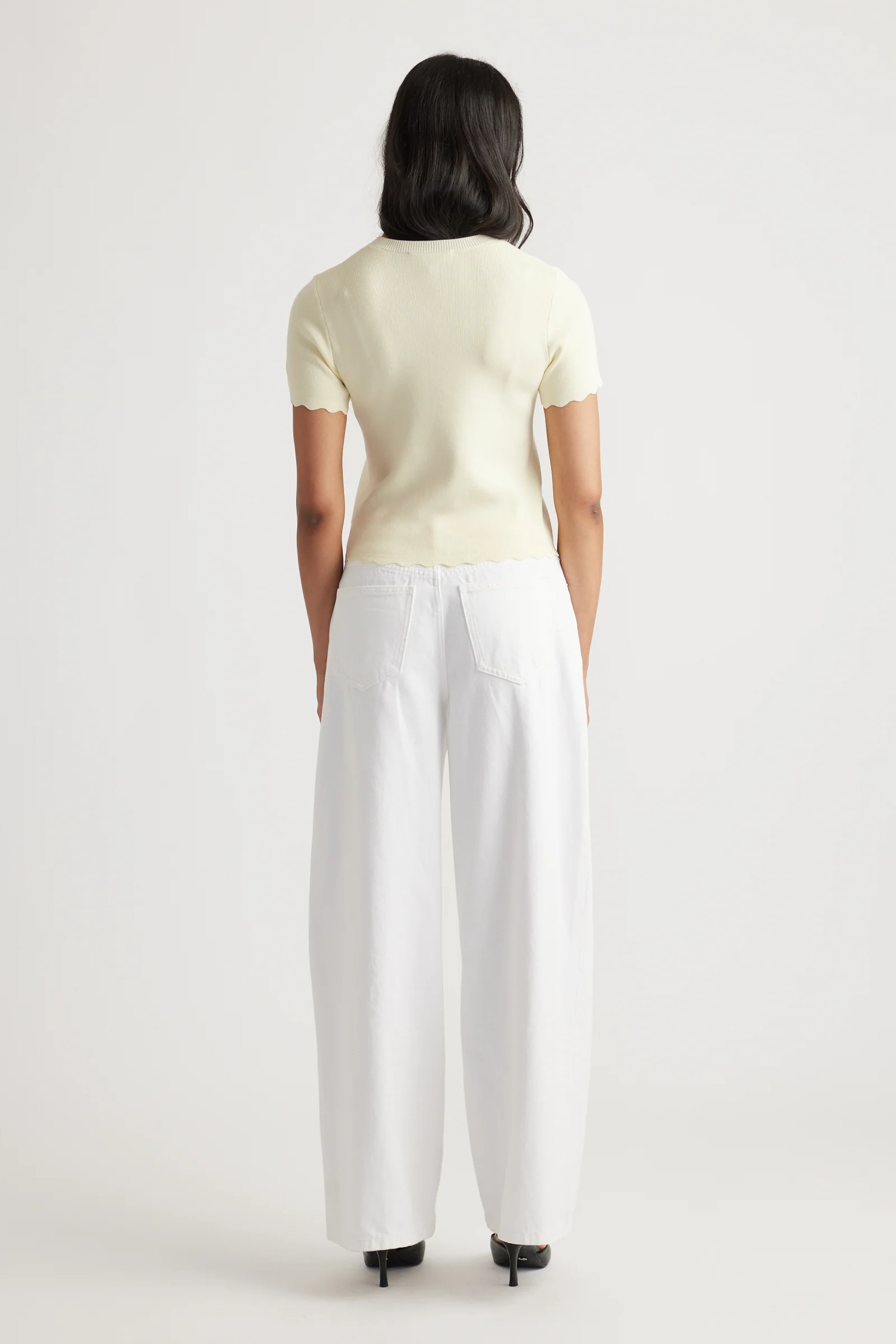 Maya Scallop Trim Button Top - Image 3