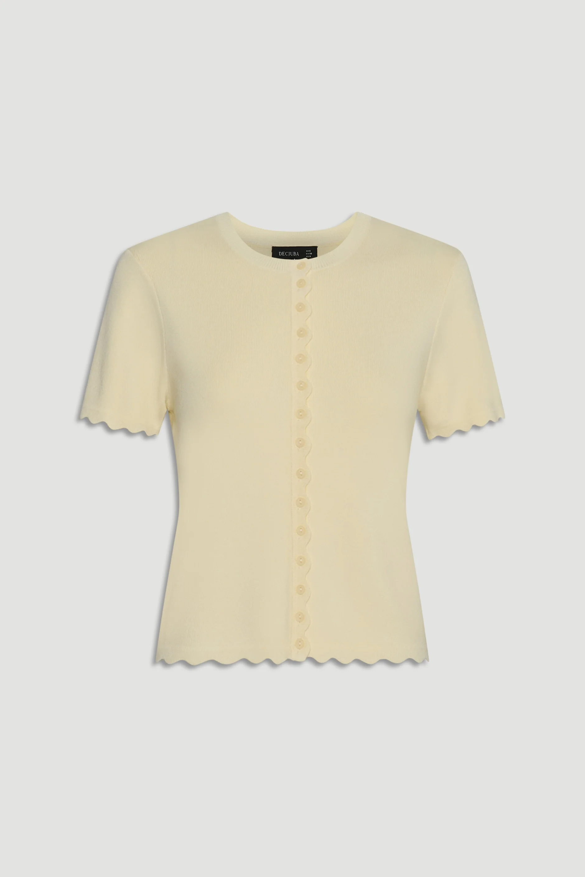 Maya Scallop Trim Button Top - Image 4