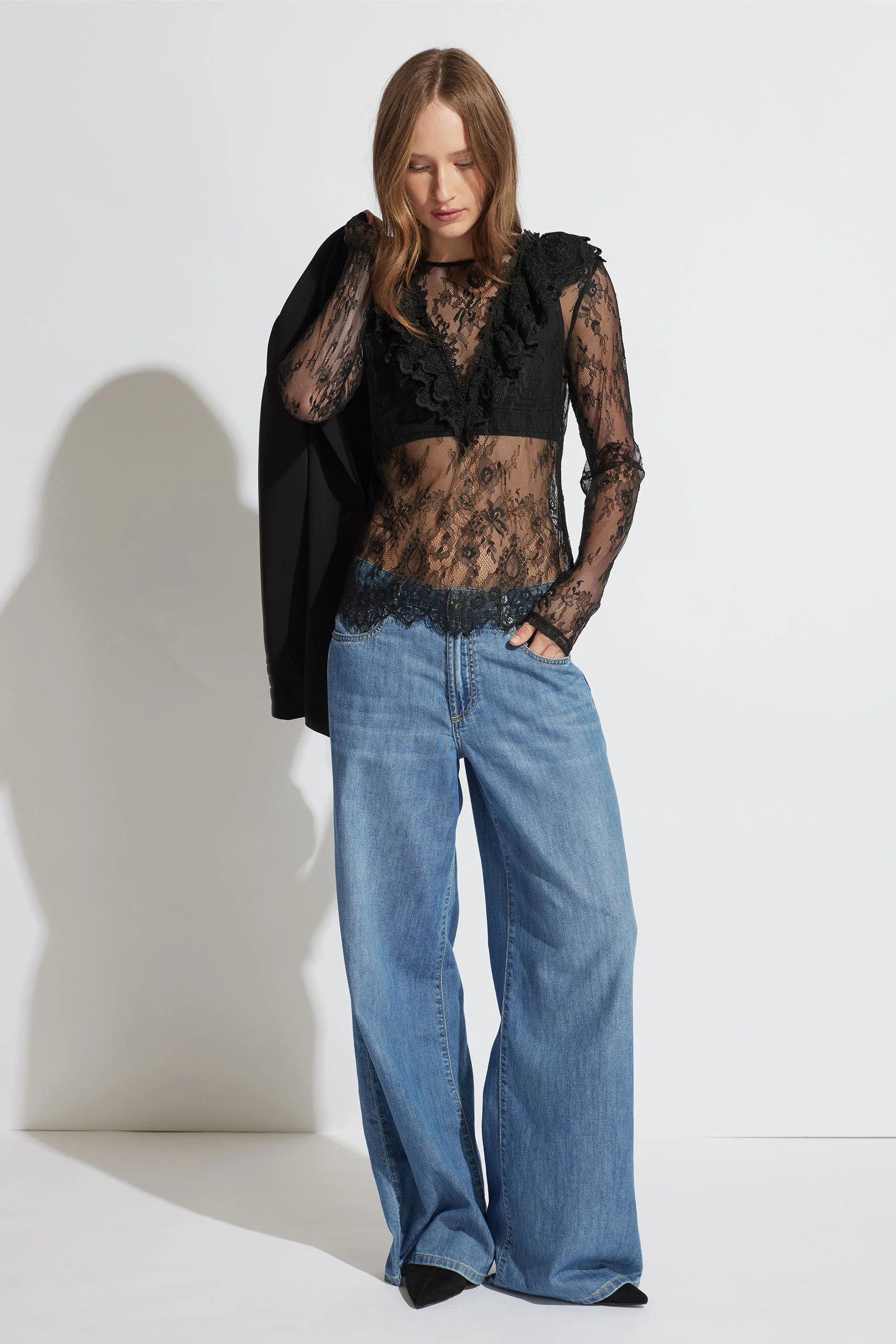 Megan Ruffle Lace Top - Image 3