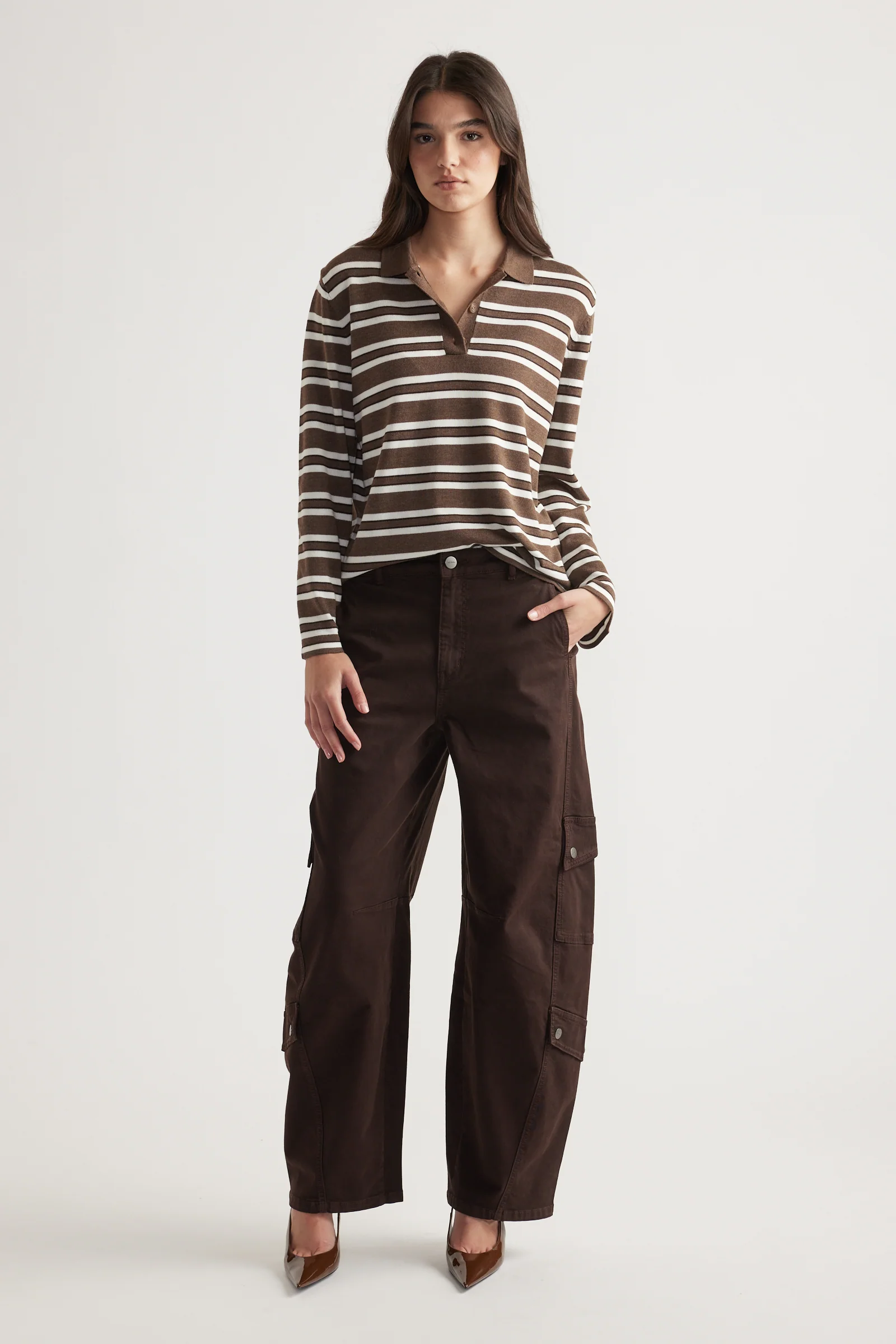 Nia Long Sleeve Knit Polo - Image 2