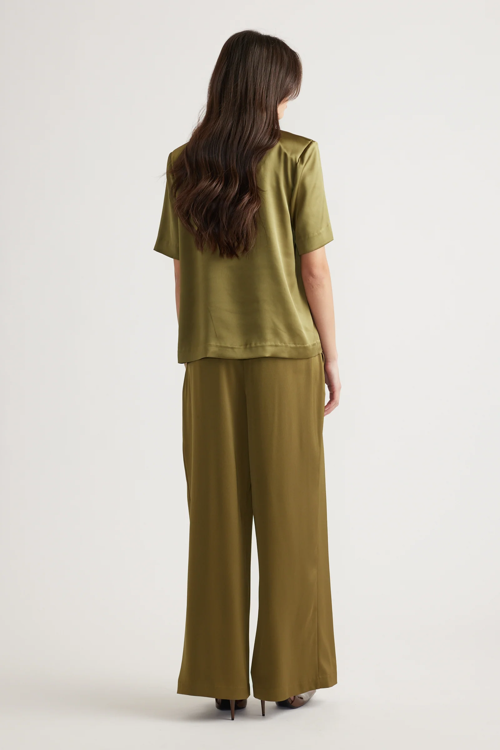 Noah Shoulder Pad Satin Top - Image 3