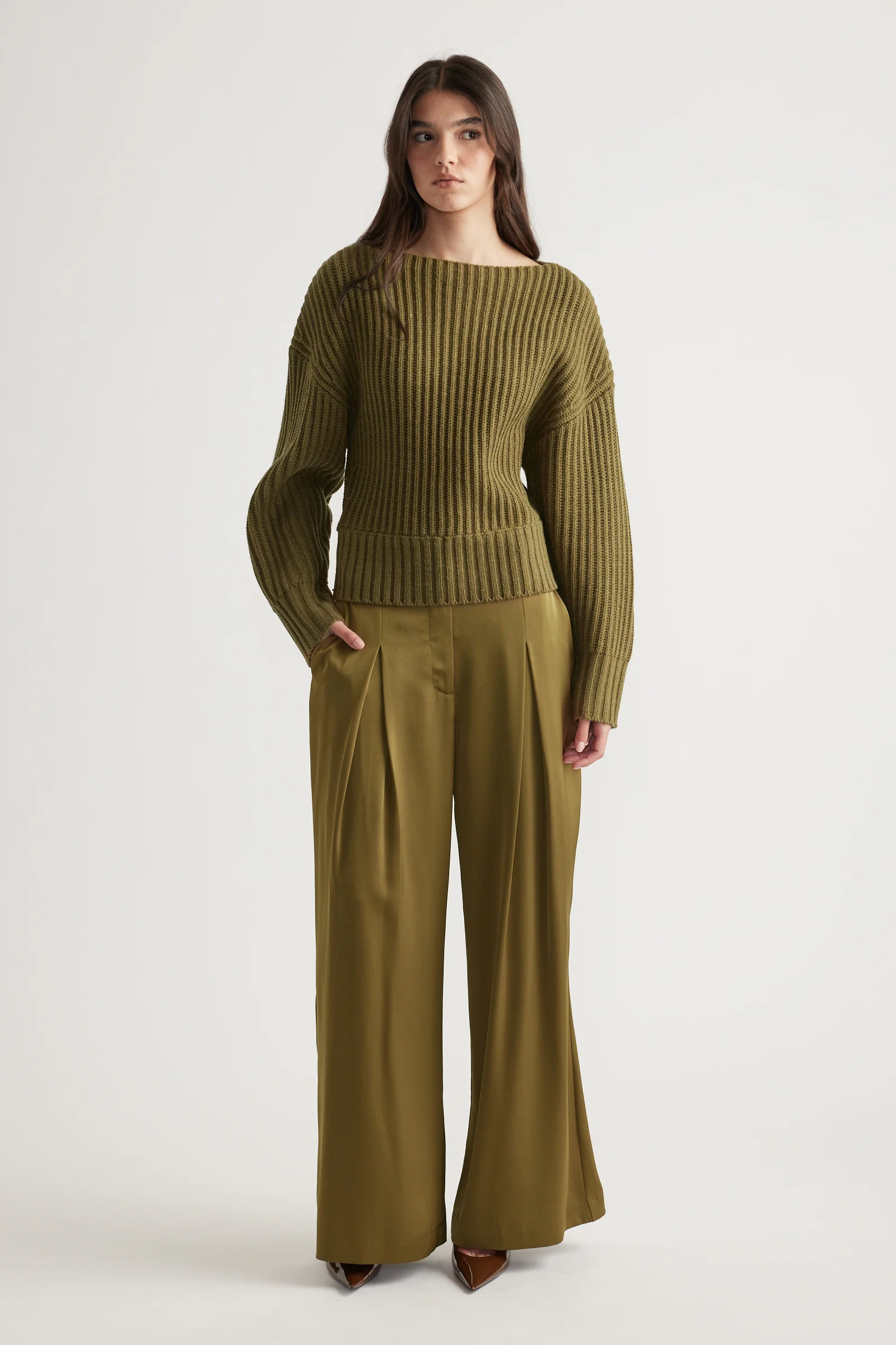 Rose Drop Shoulder Knit Jumper