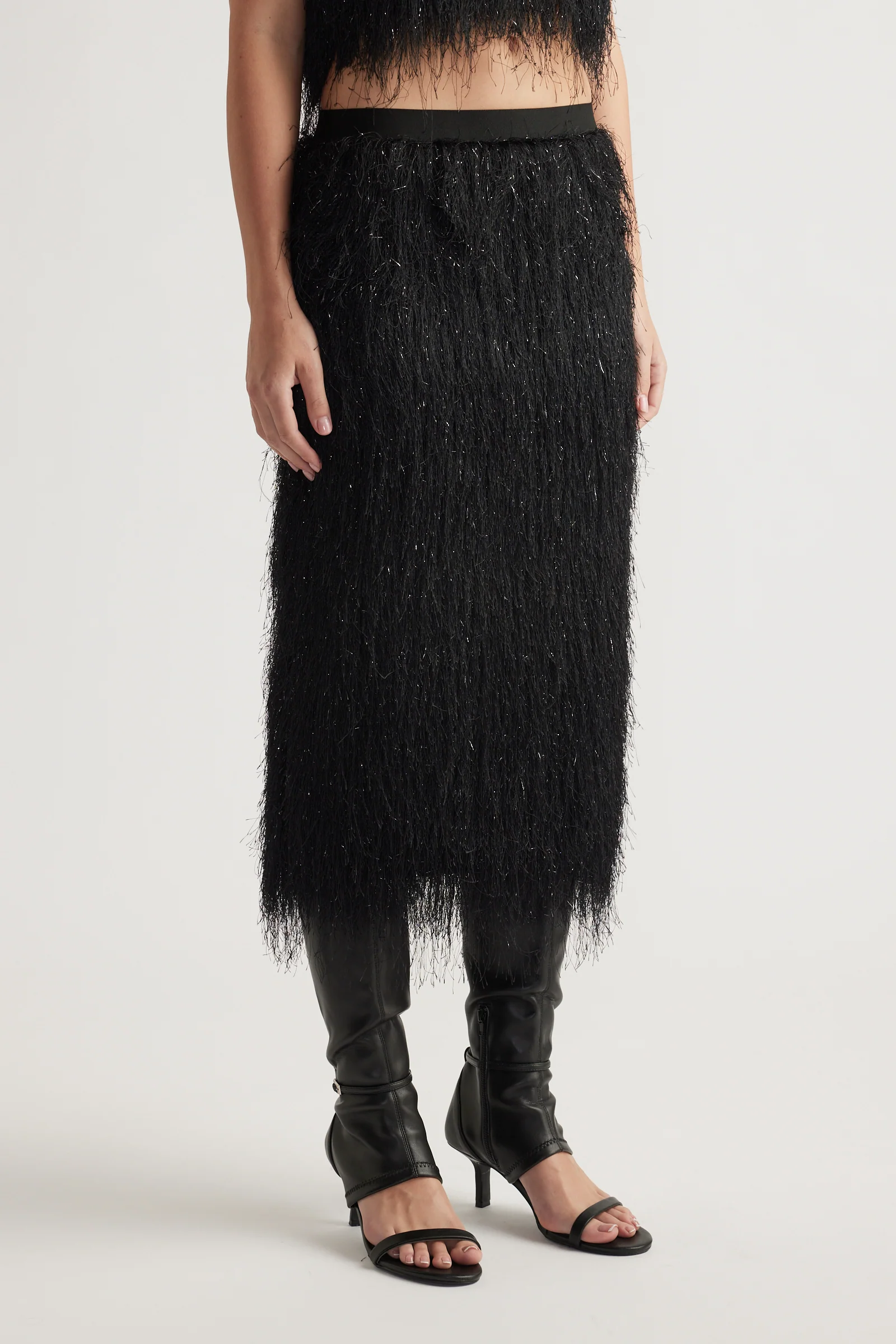 Rue Lurex Fringed Midi Skirt - Image 2