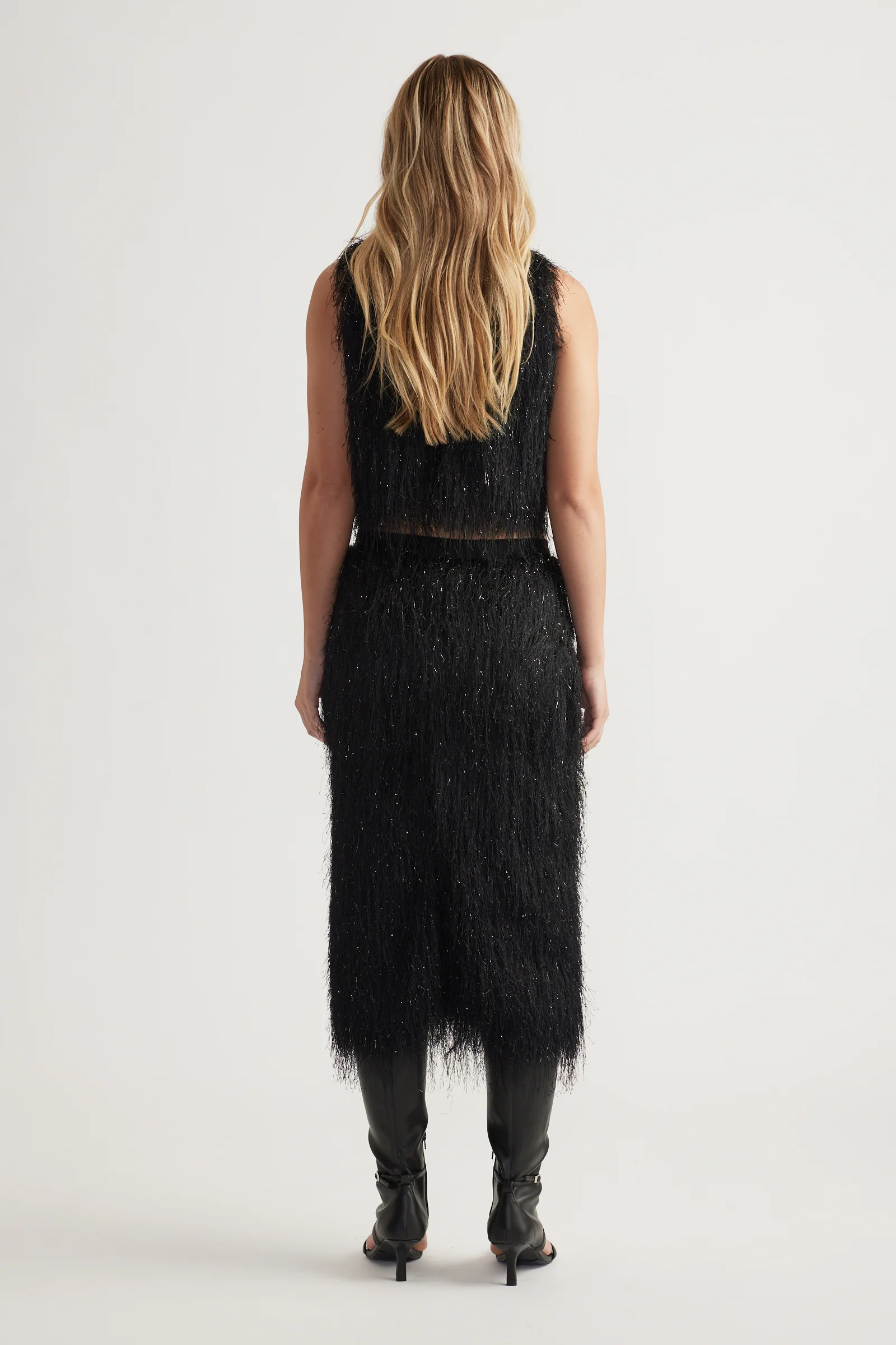 Rue Lurex Fringed Midi Skirt - Image 3