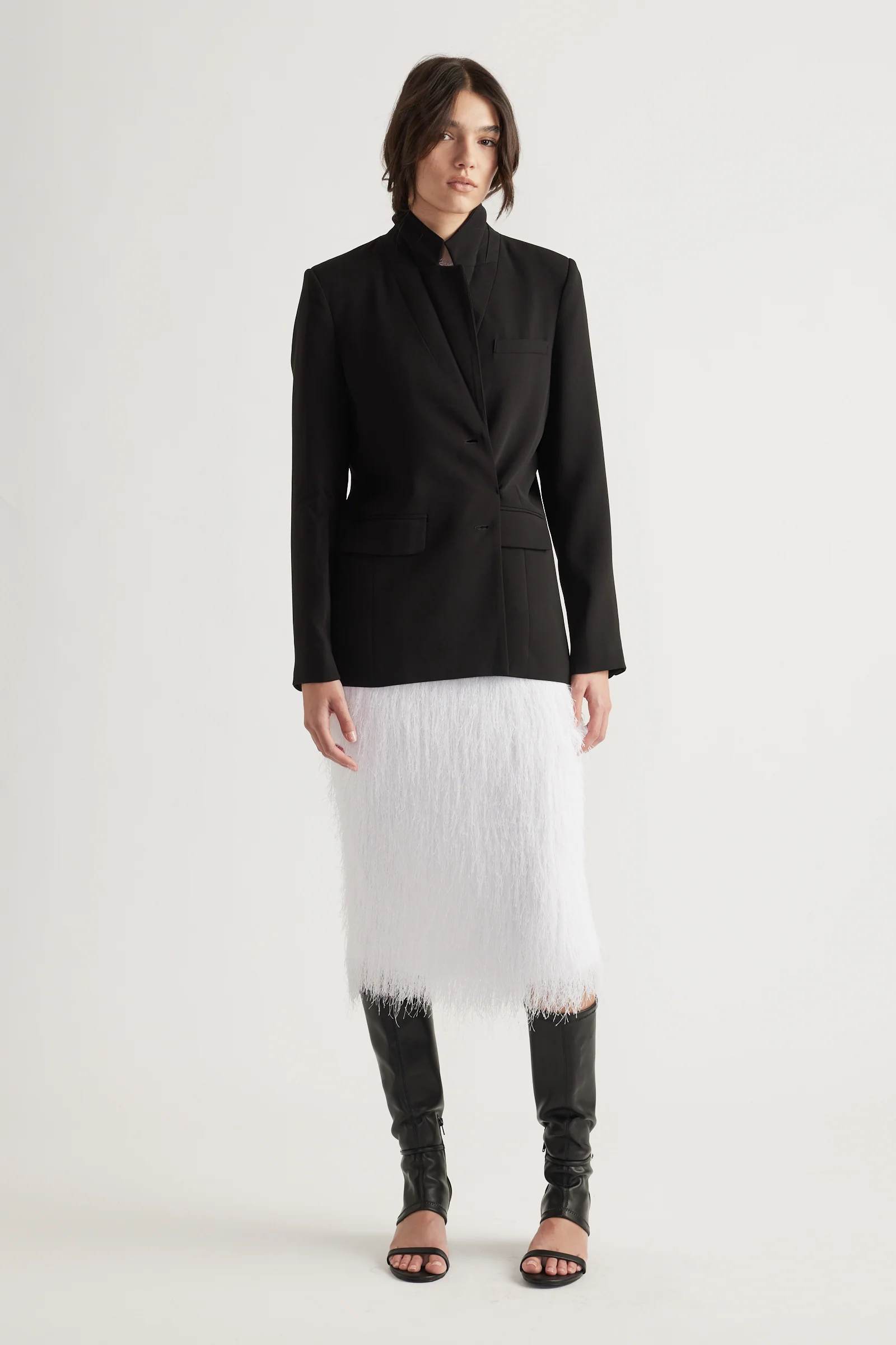 Rue Lurex Fringed Midi Skirt