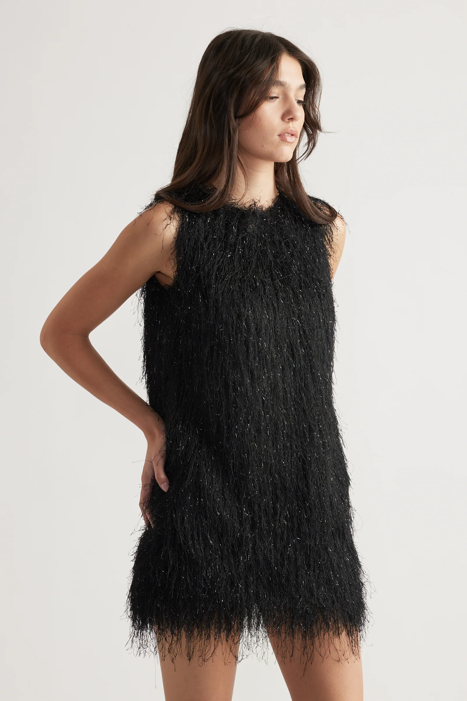 Rue Lurex Fringed Mini Dress - Image 2