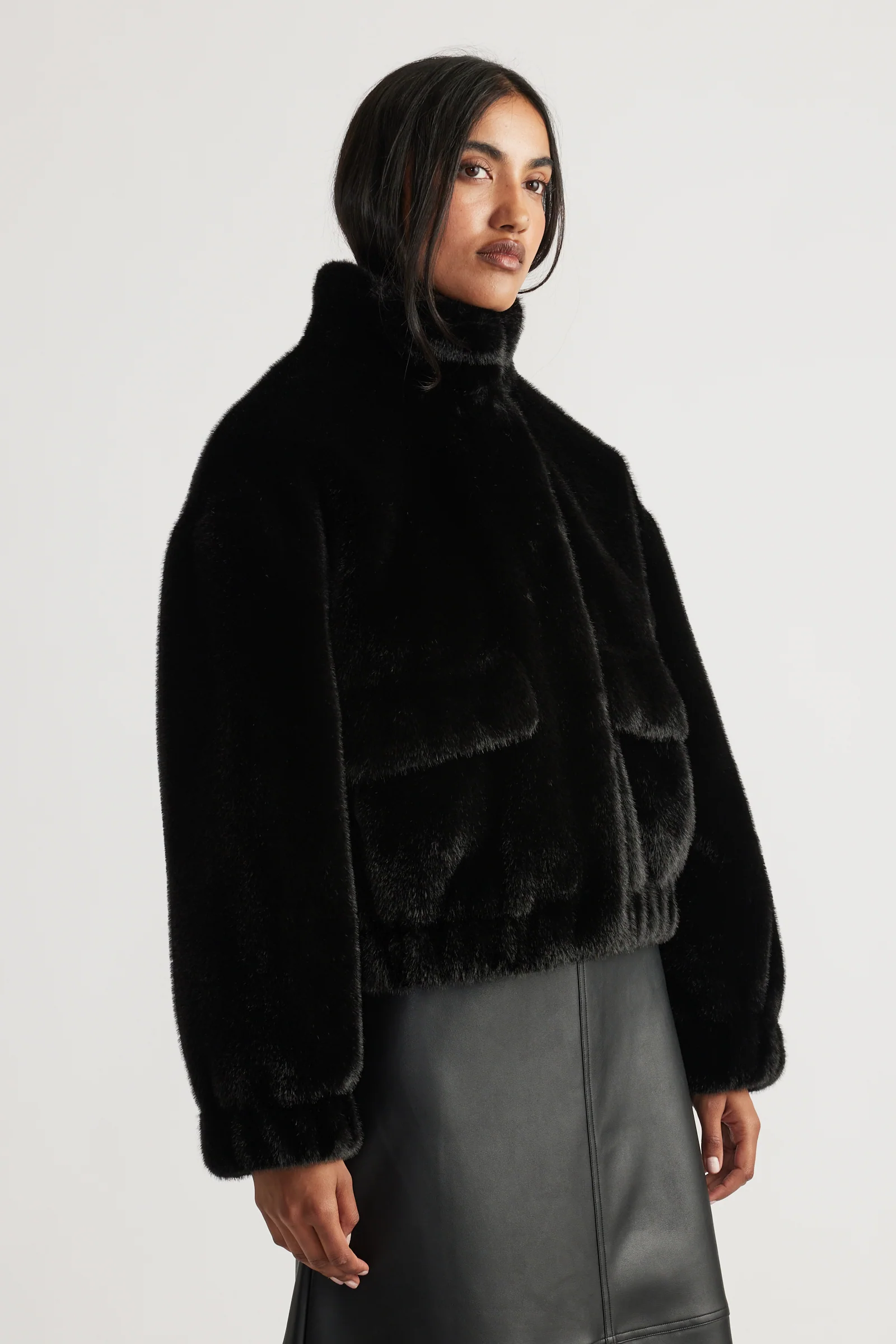 Saylor Faux Fur Bomber Jacket - Image 2