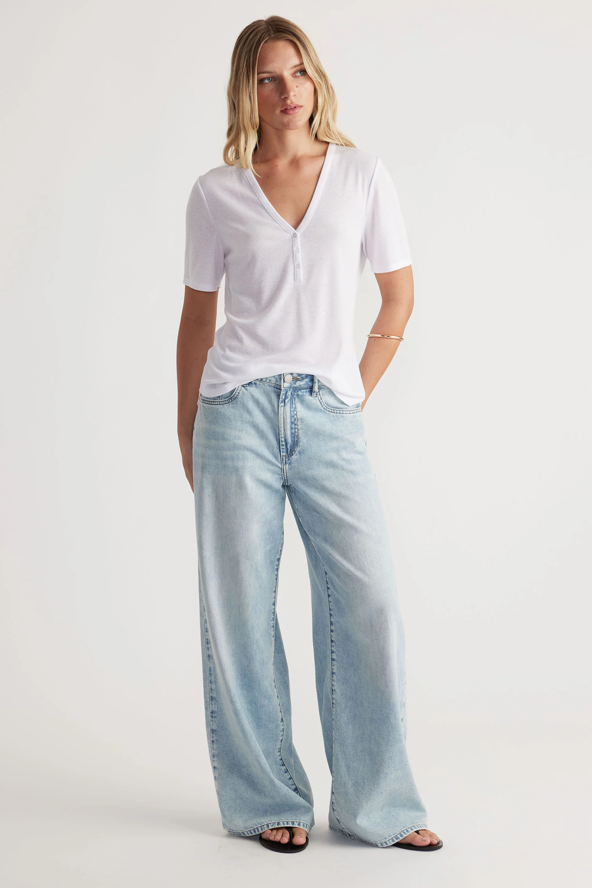 Short Sleeve Henley Top