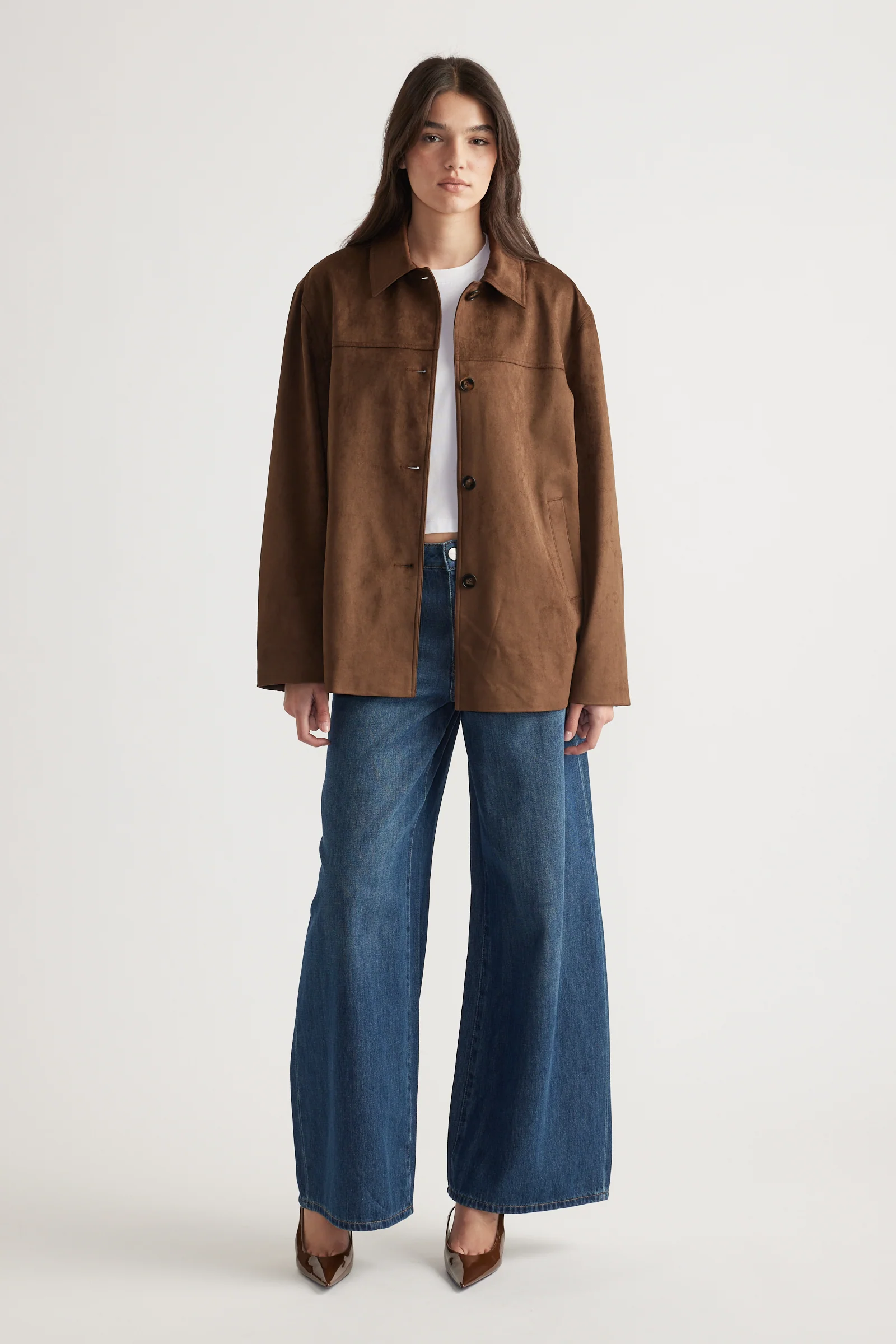 Simone Faux Suede Car Coat
