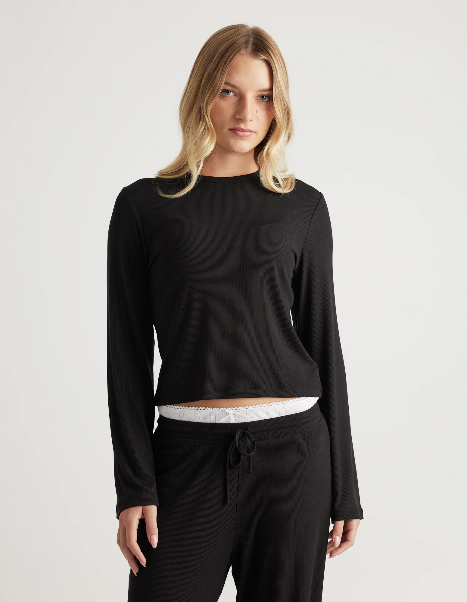 Sleep Long Sleeve Ribbed Top - Image 2