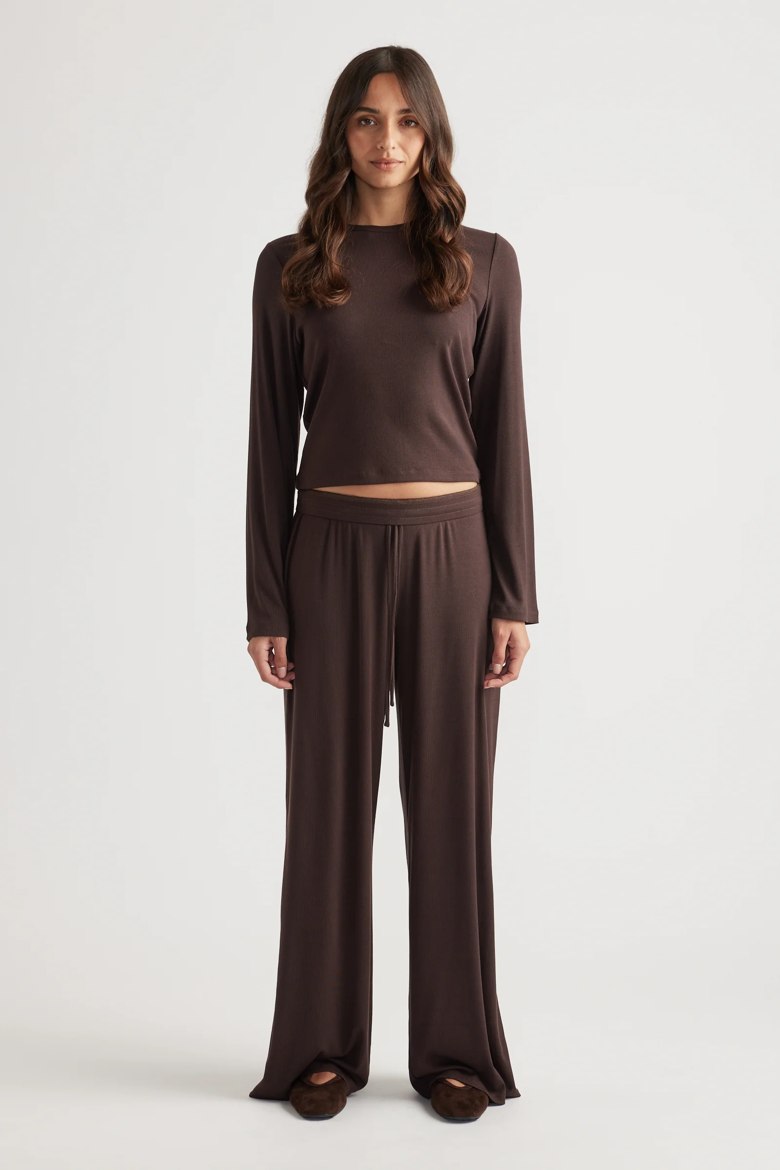 Sleep Long Sleeve Ribbed Top