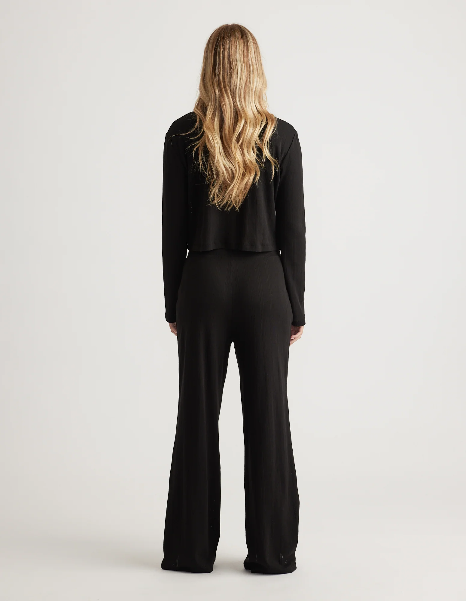 Sleep Pointelle Wide Leg Pants - Image 3
