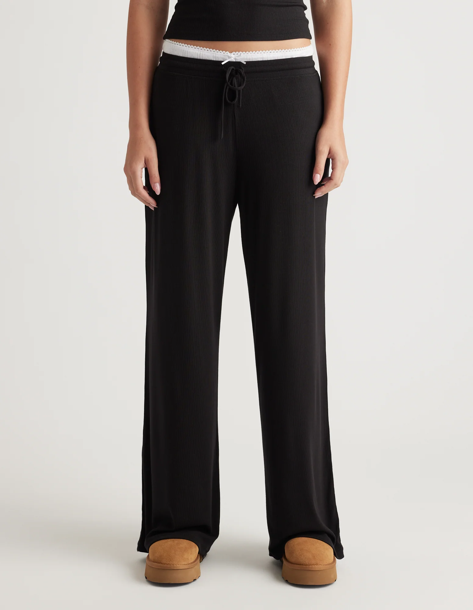 Sleep Ribbed Wide Leg Pants - Image 2