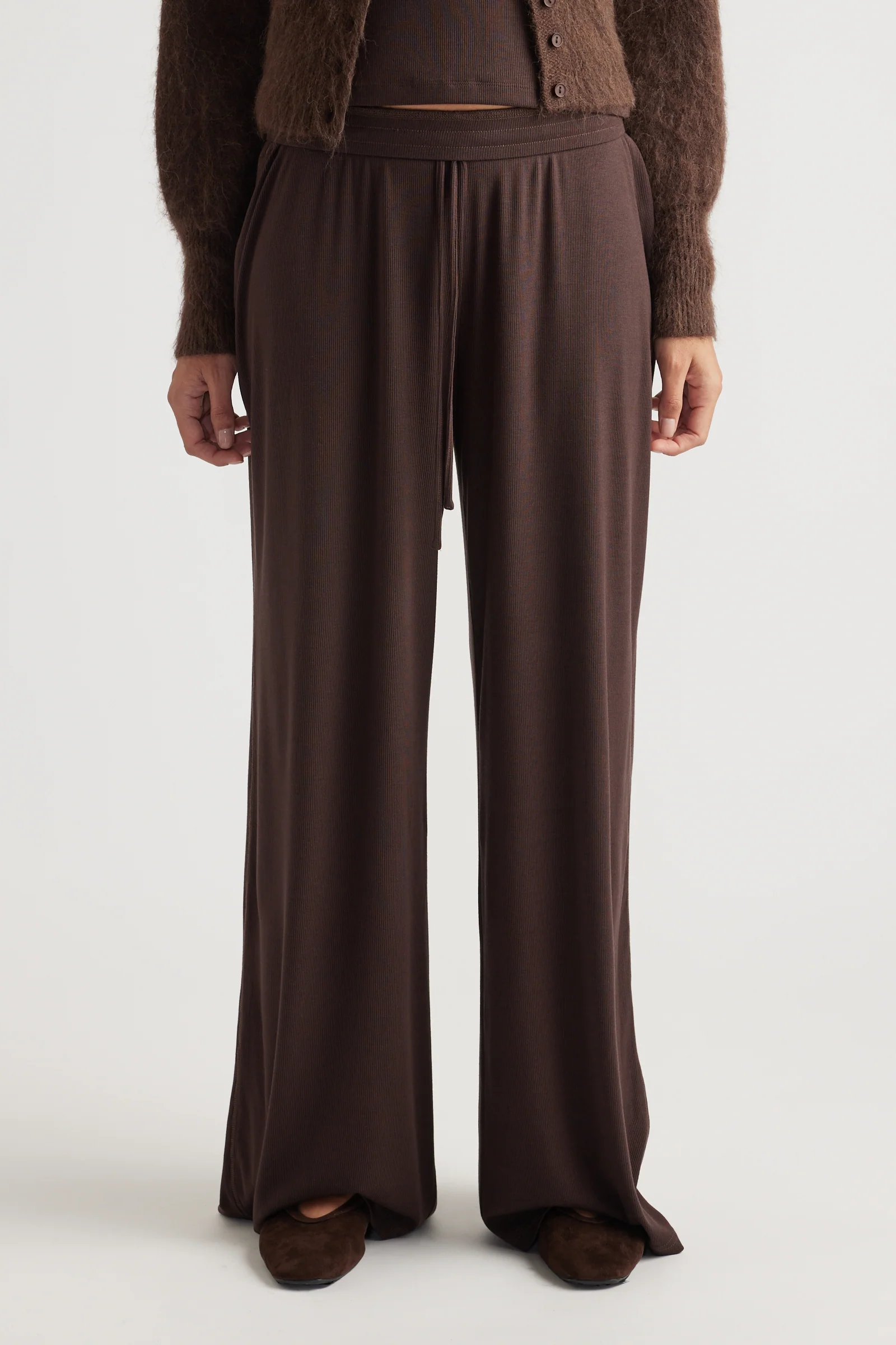 Sleep Ribbed Wide Leg Pants - Image 2