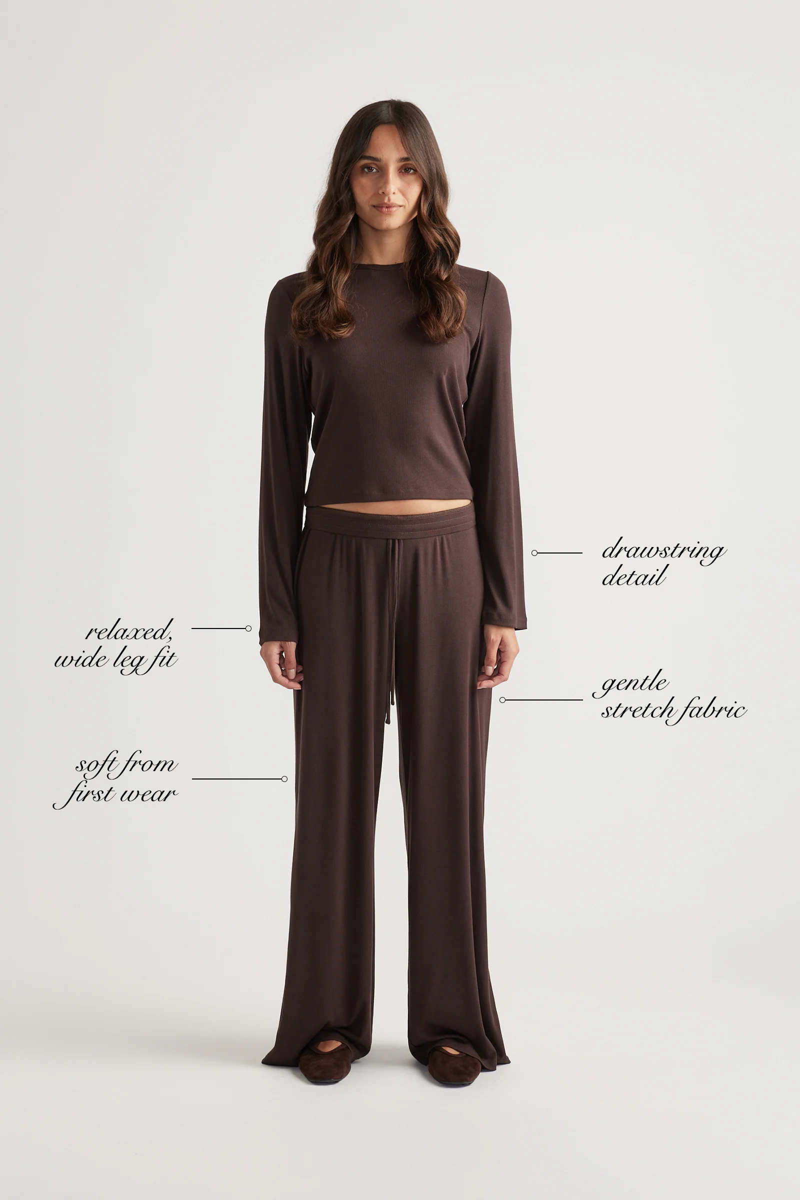 Sleep Ribbed Wide Leg Pants - Image 5
