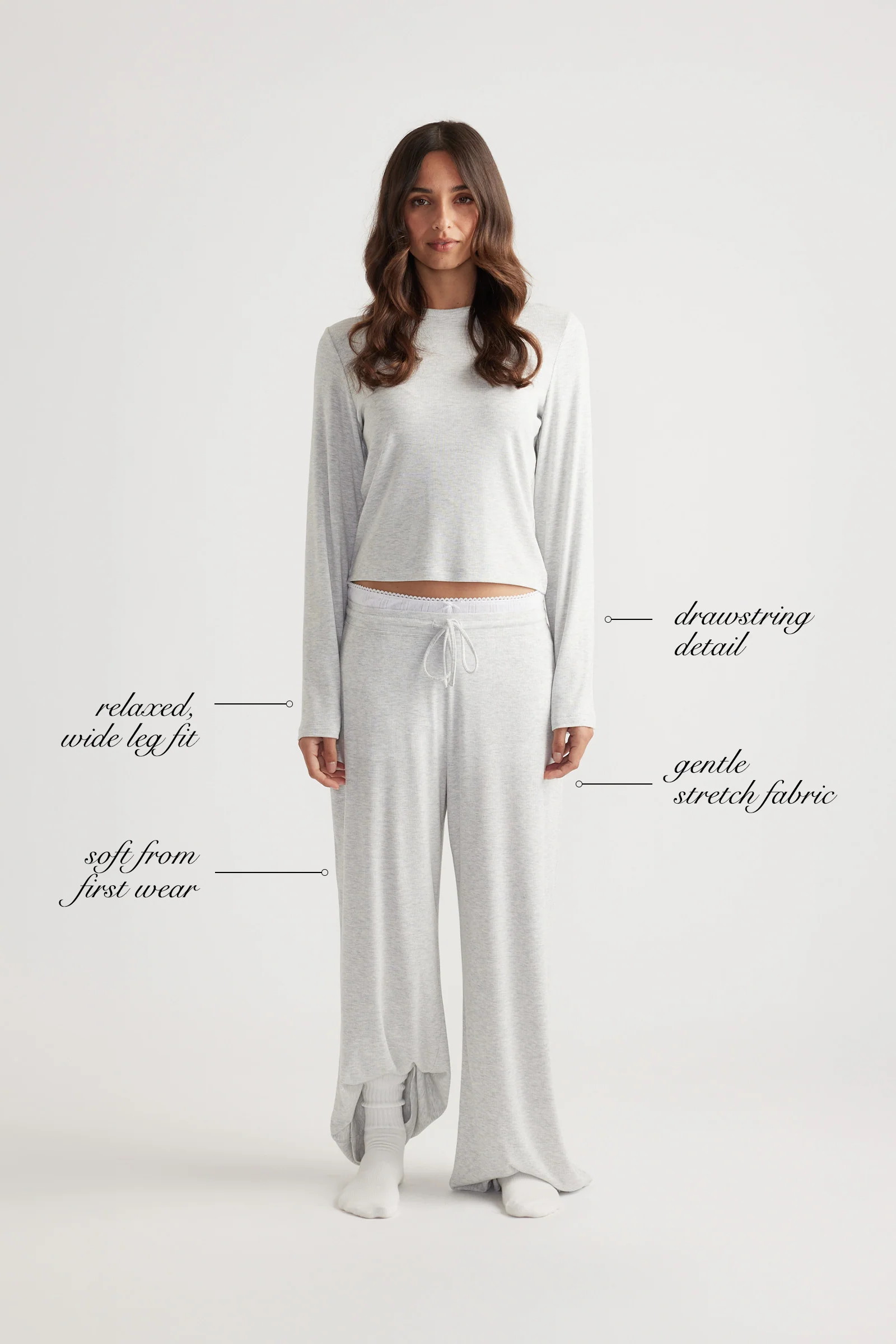Sleep Ribbed Wide Leg Pants - Image 5
