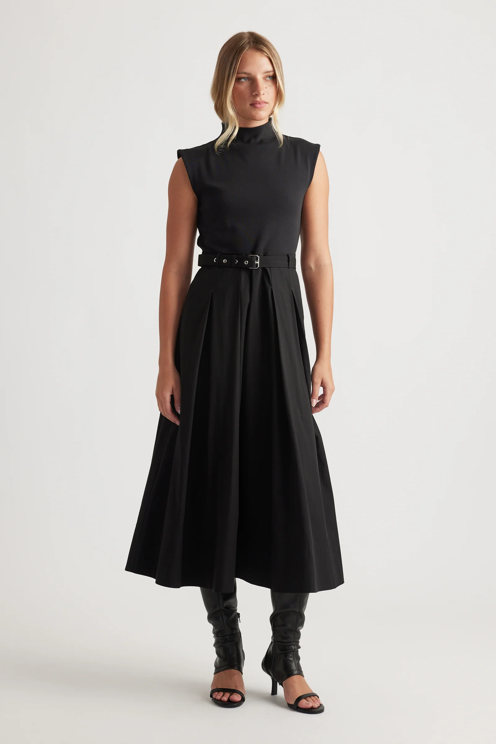 Stefanie Spliced Midi Dress