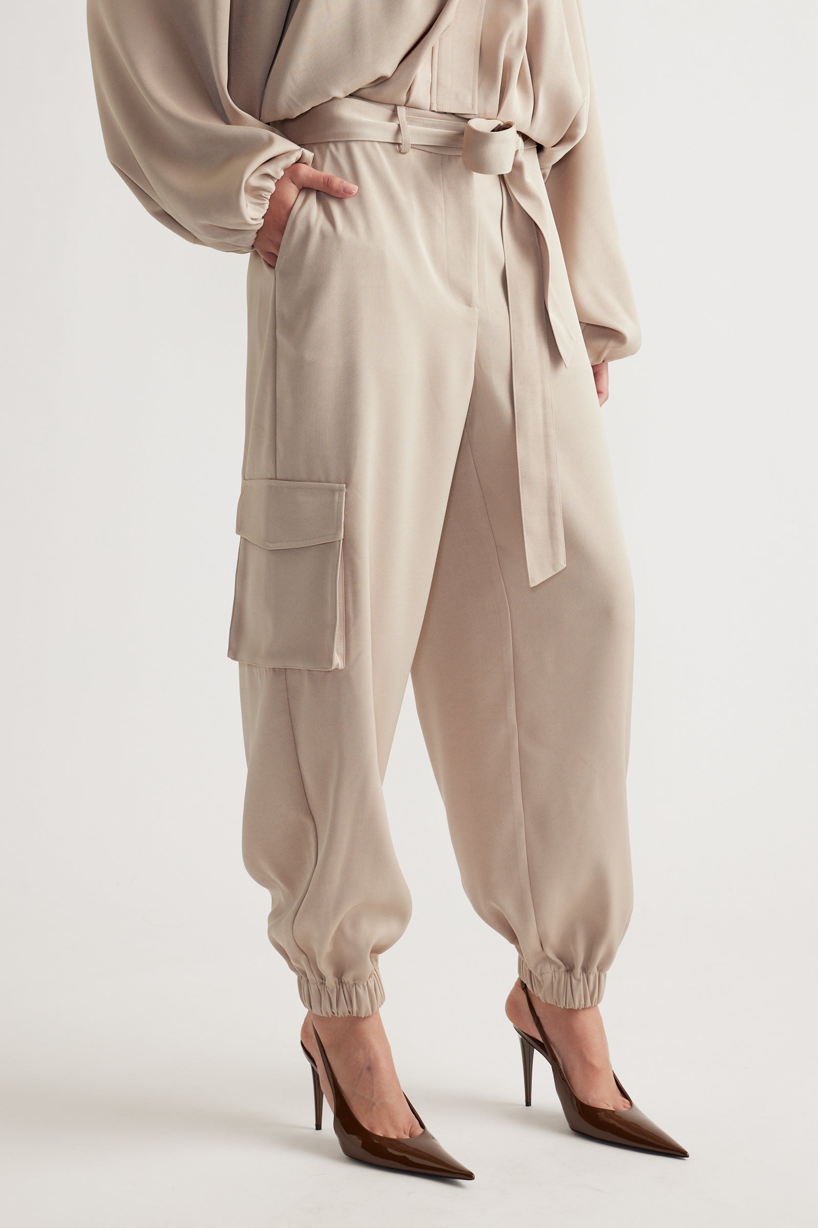 Stella Satin Cargo Pants - Image 2