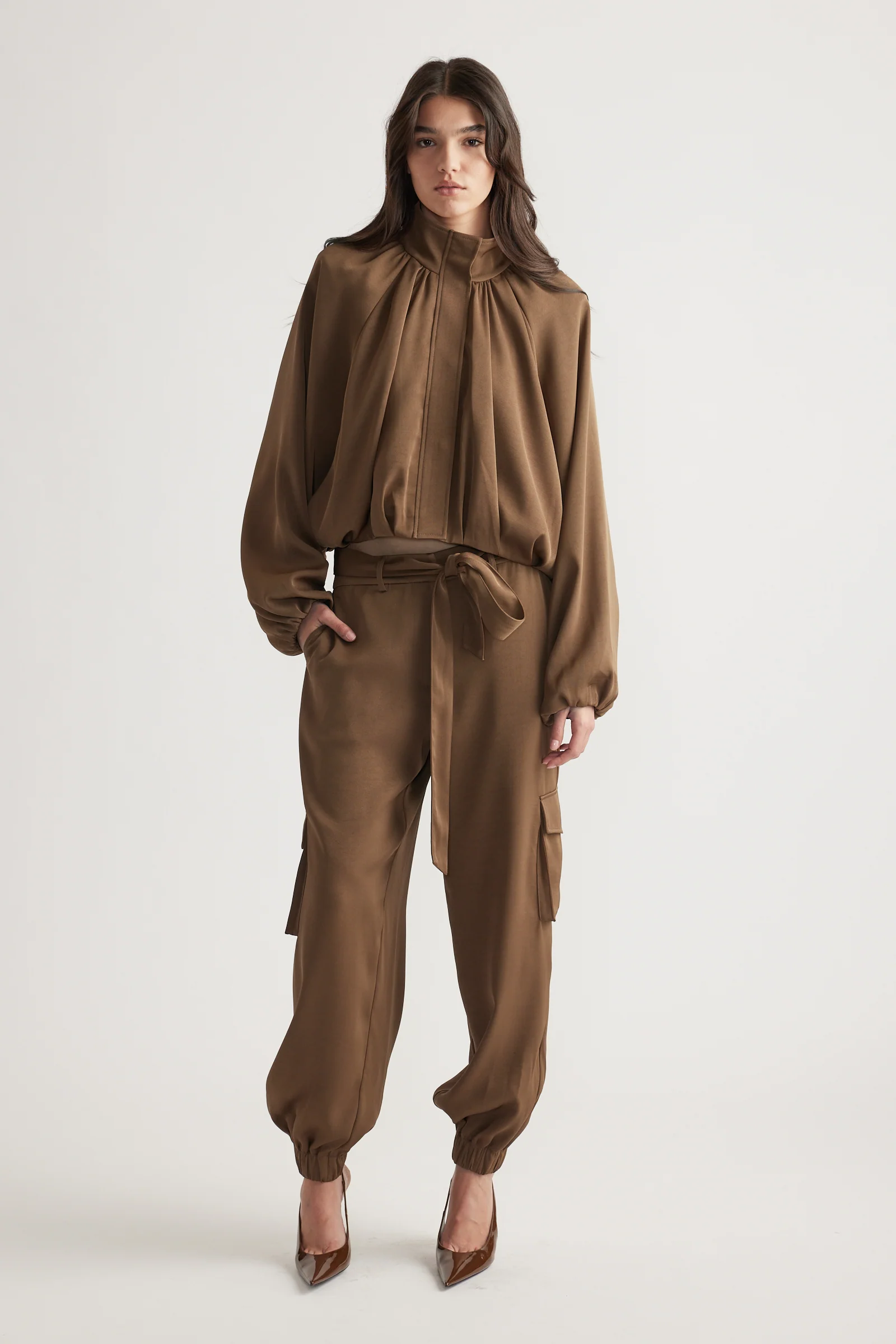 Stella Satin Cargo Pants