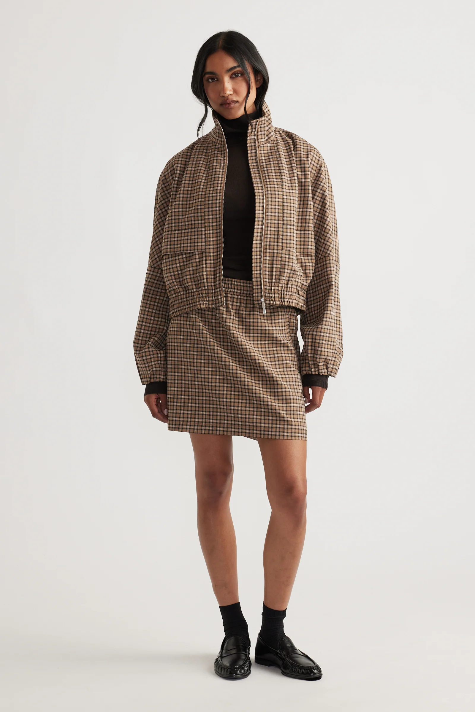 Violet Check Mini Skirt